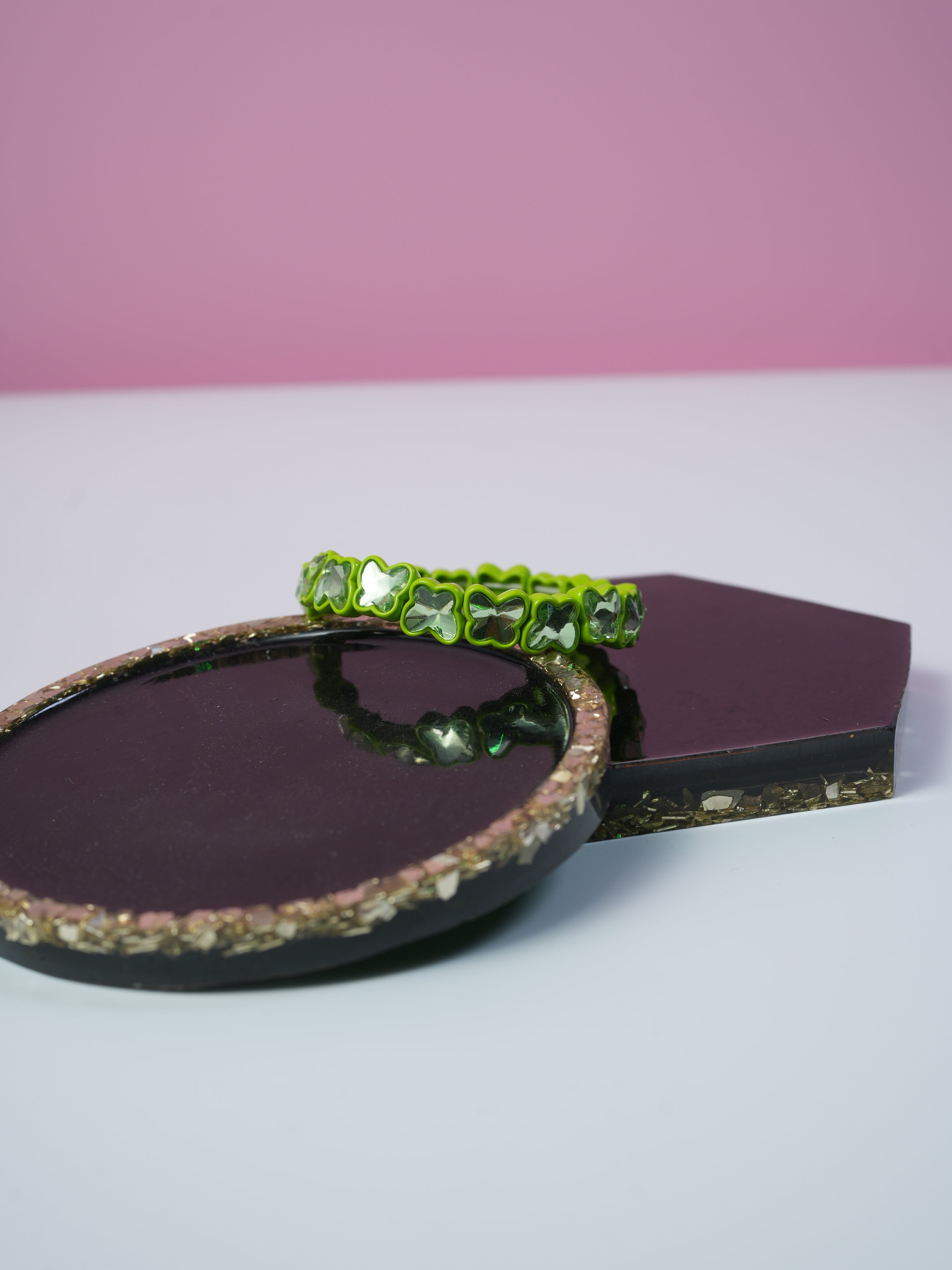Butterfly elastic bracelet green