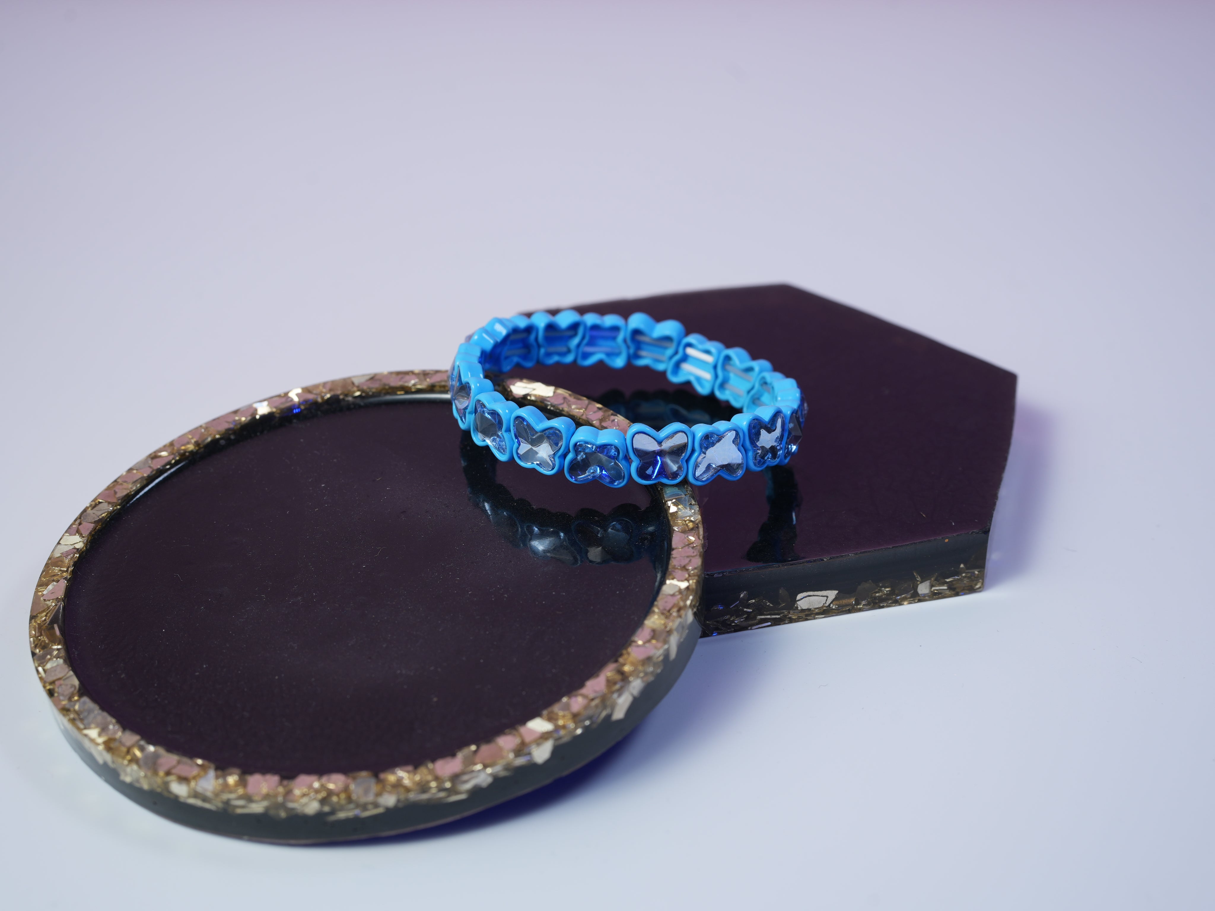 Butterfly elastic bracelet blue