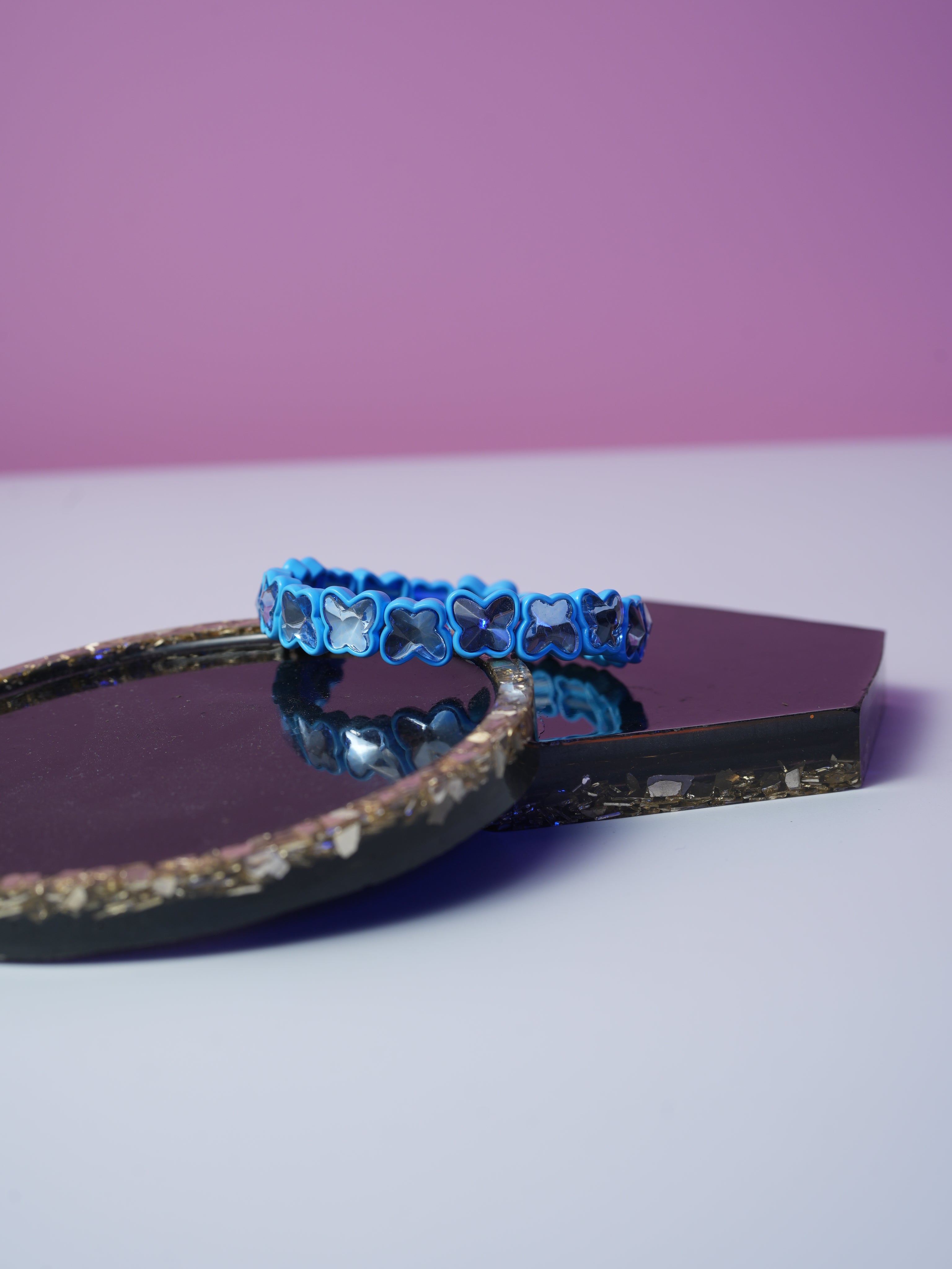 Butterfly elastic bracelet blue