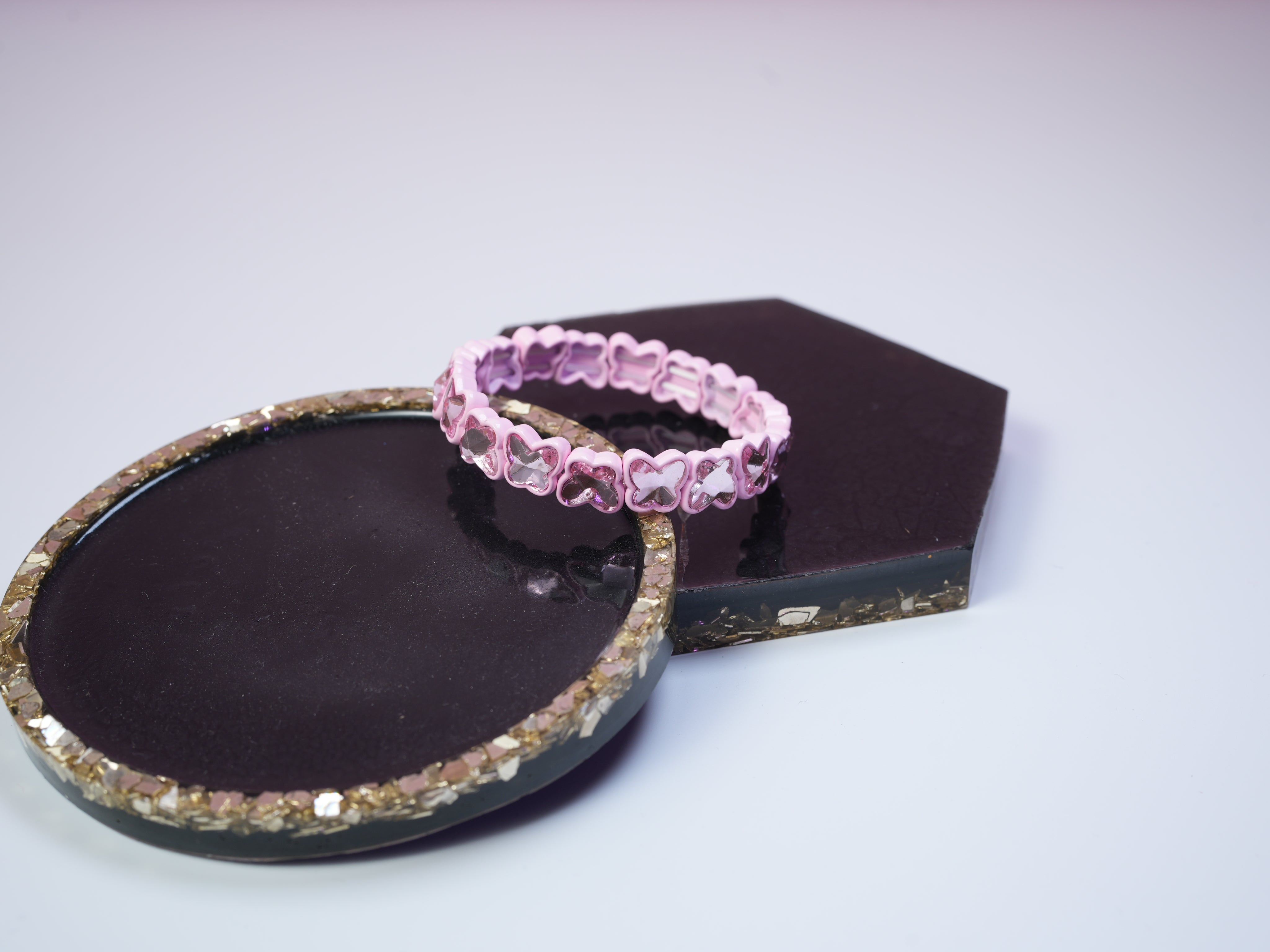 Butterfly elastic bracelet baby pink