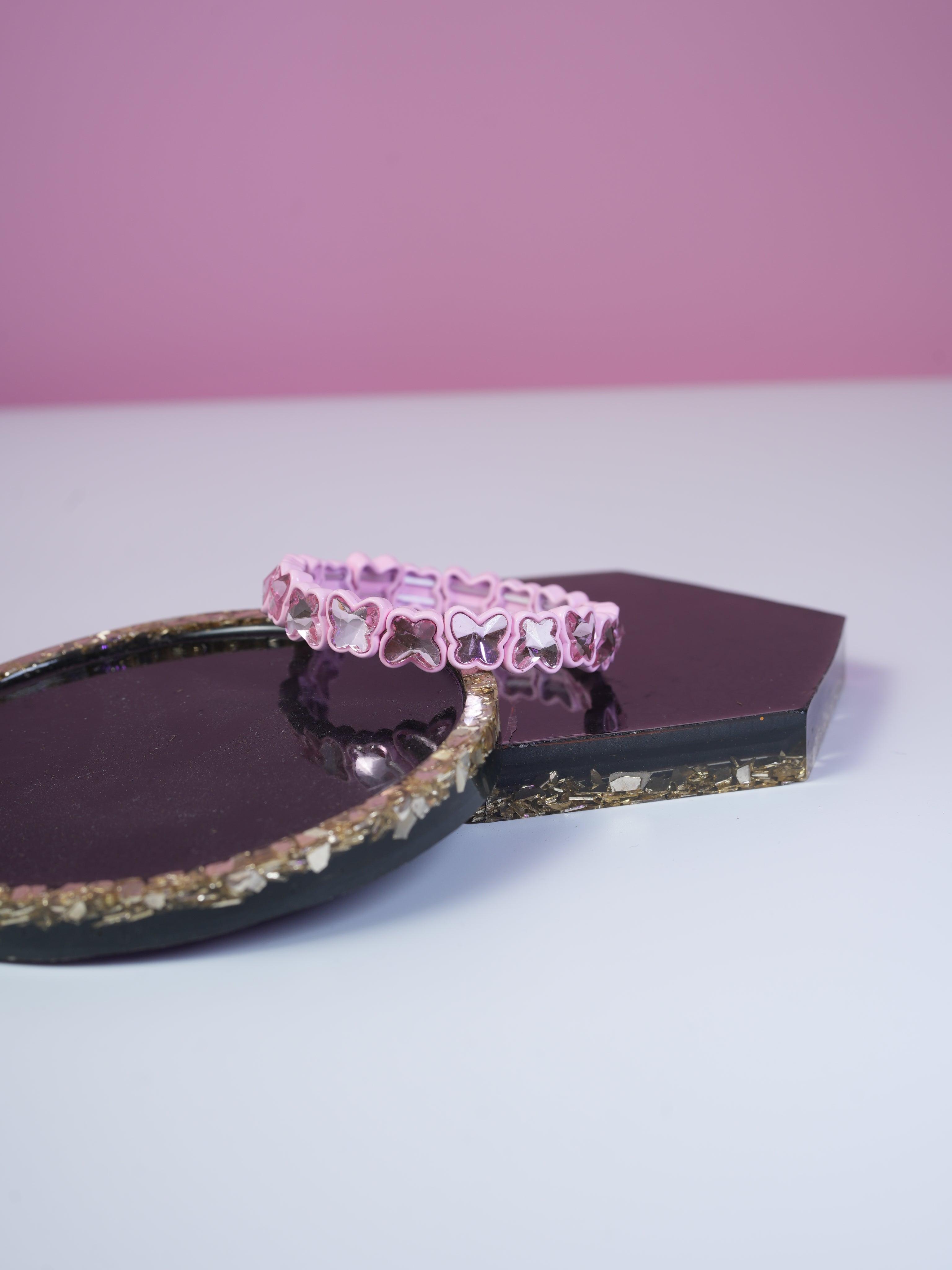 Butterfly elastic bracelet baby pink