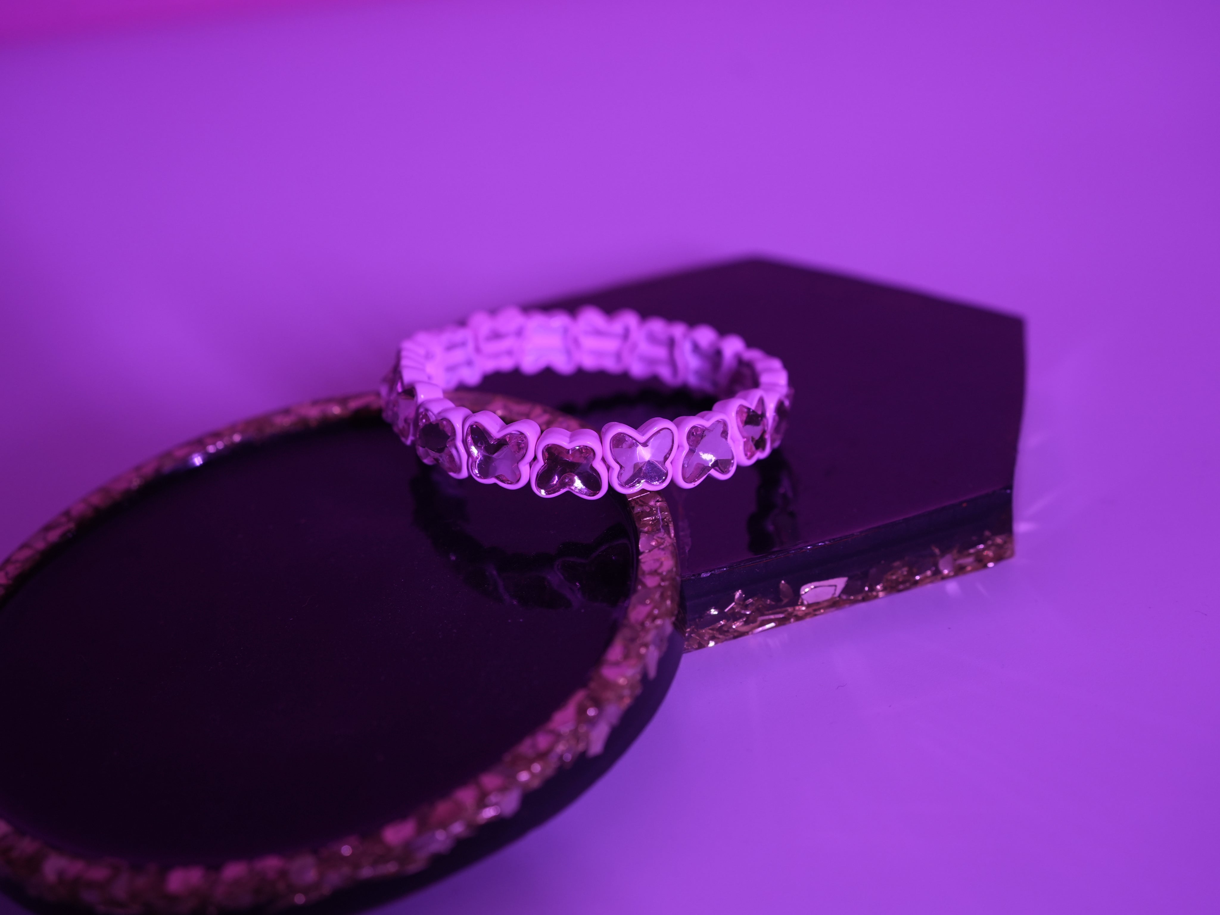 Butterfly elastic bracelet baby pink