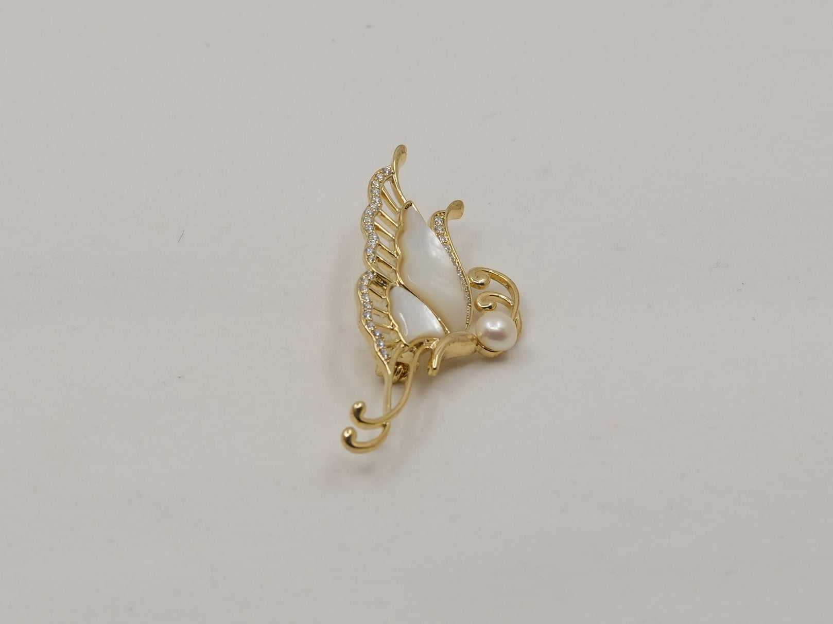 MOP angel wings pearl brooch