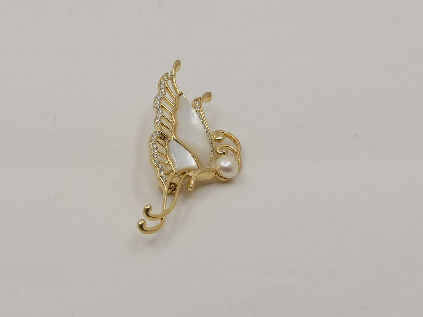 MOP angel wings pearl brooch