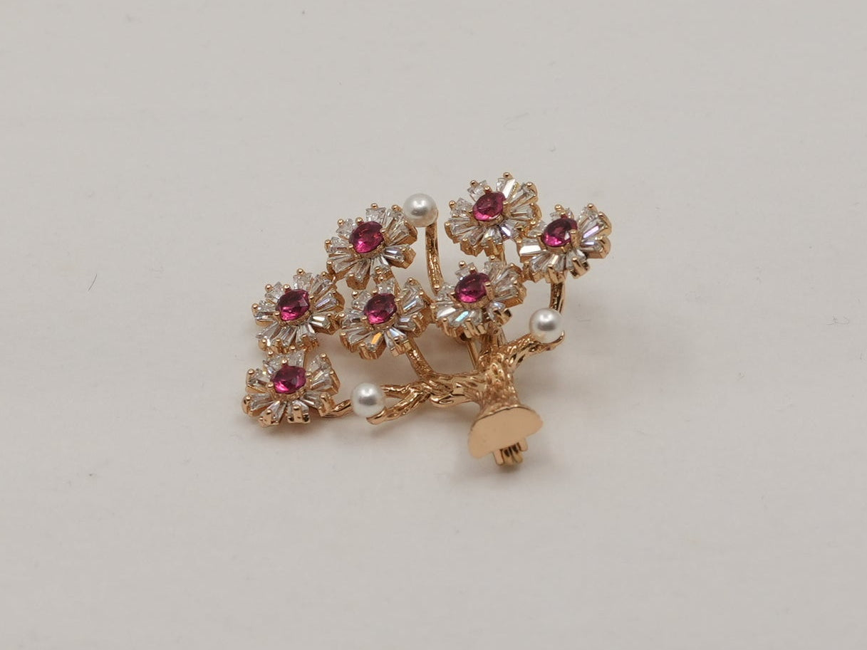 Tree of flowers brooch