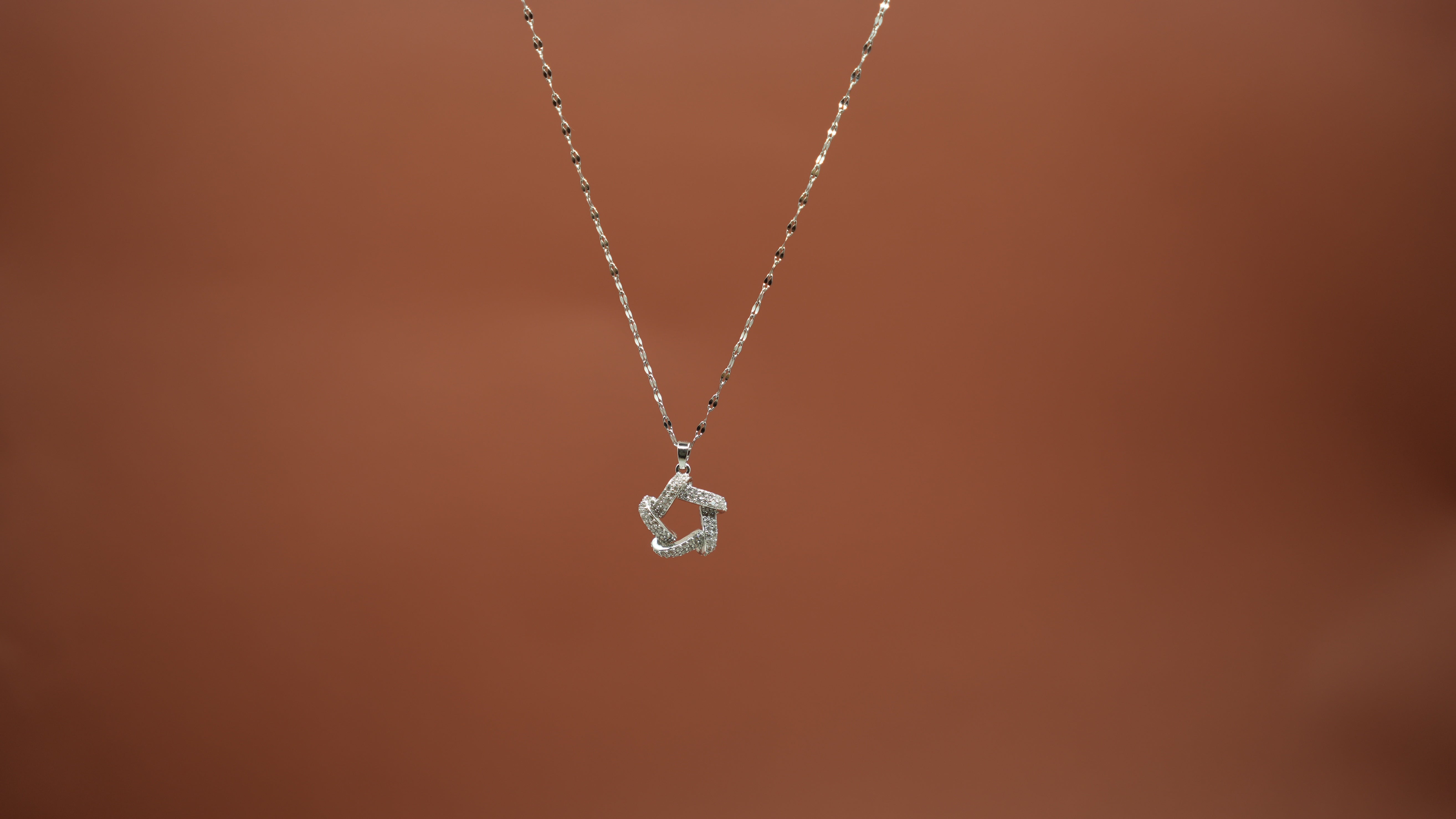 Pentra silver studded necklace