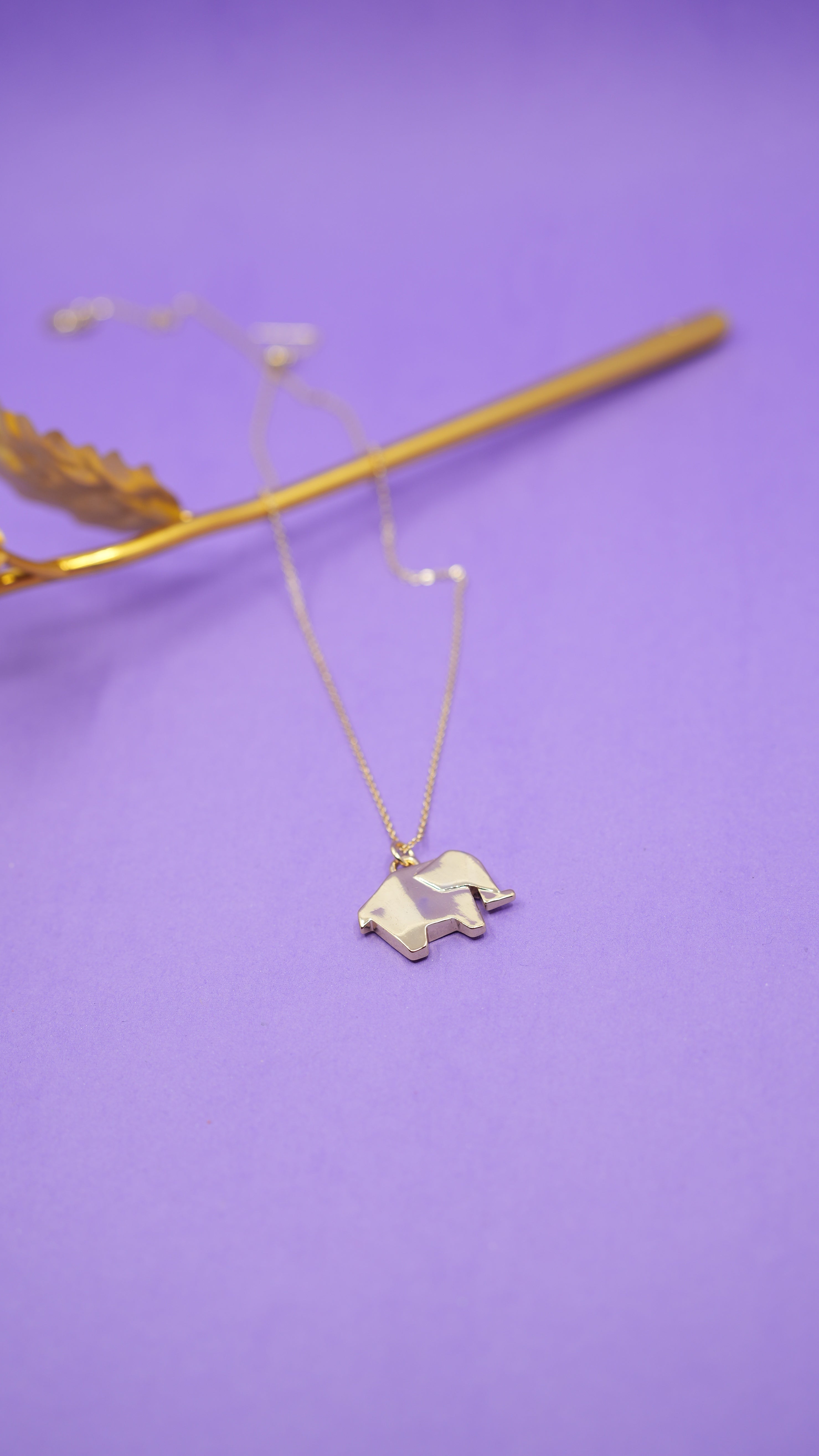 Elephant Origami Necklace