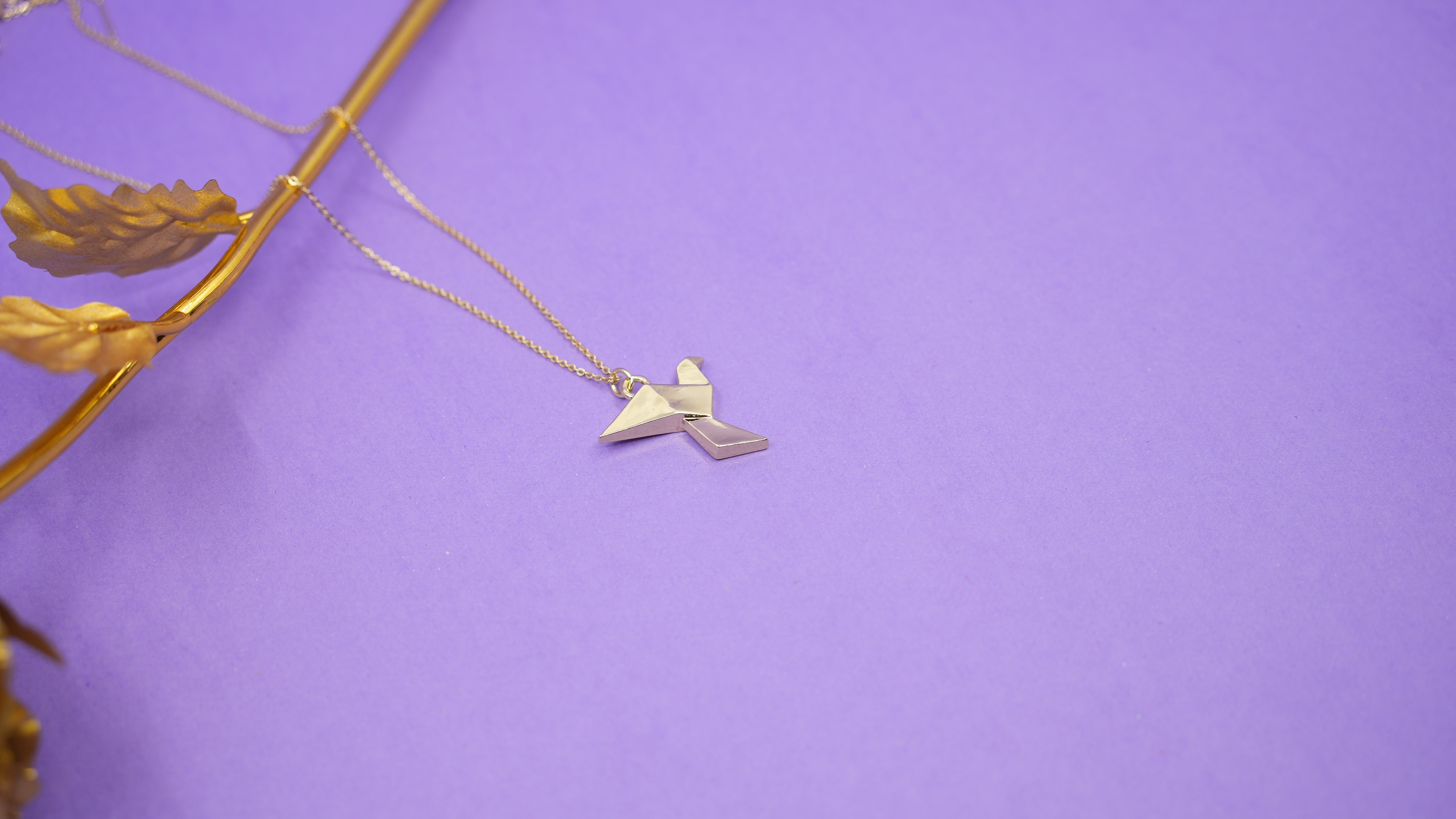 Flying Bird Origami Necklace