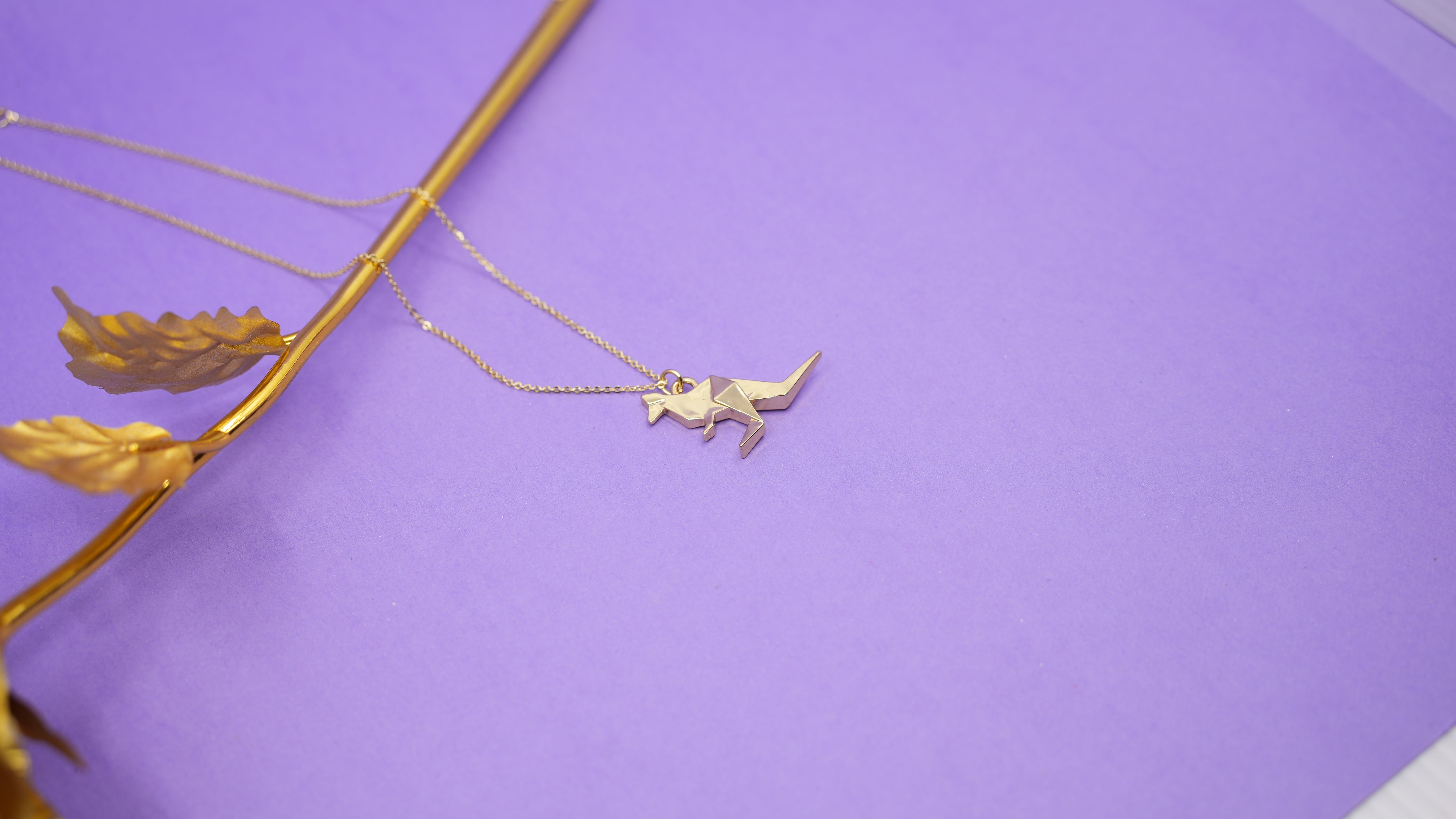 Kangaroo Origami Necklace