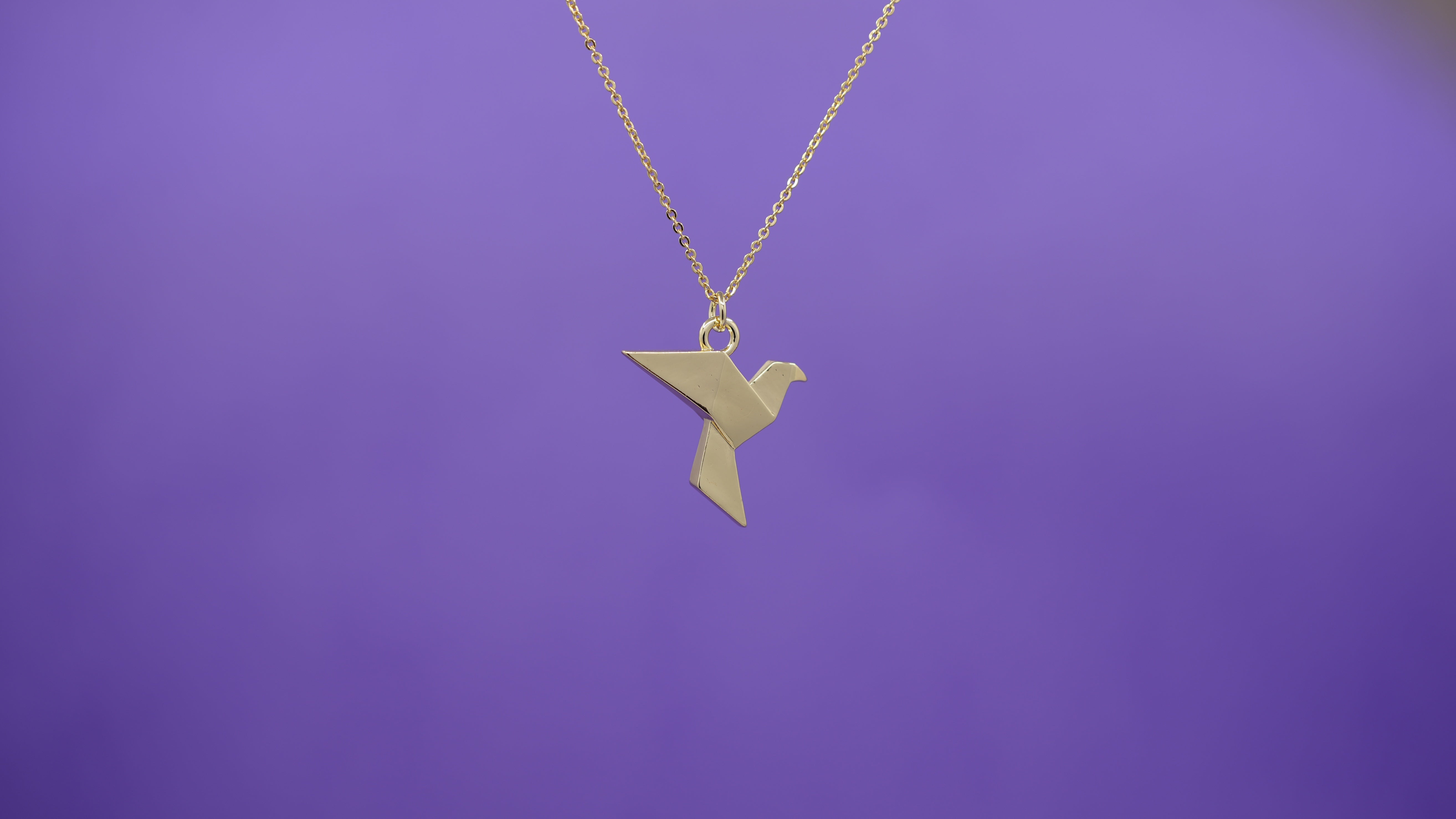 Flying Bird Origami Necklace