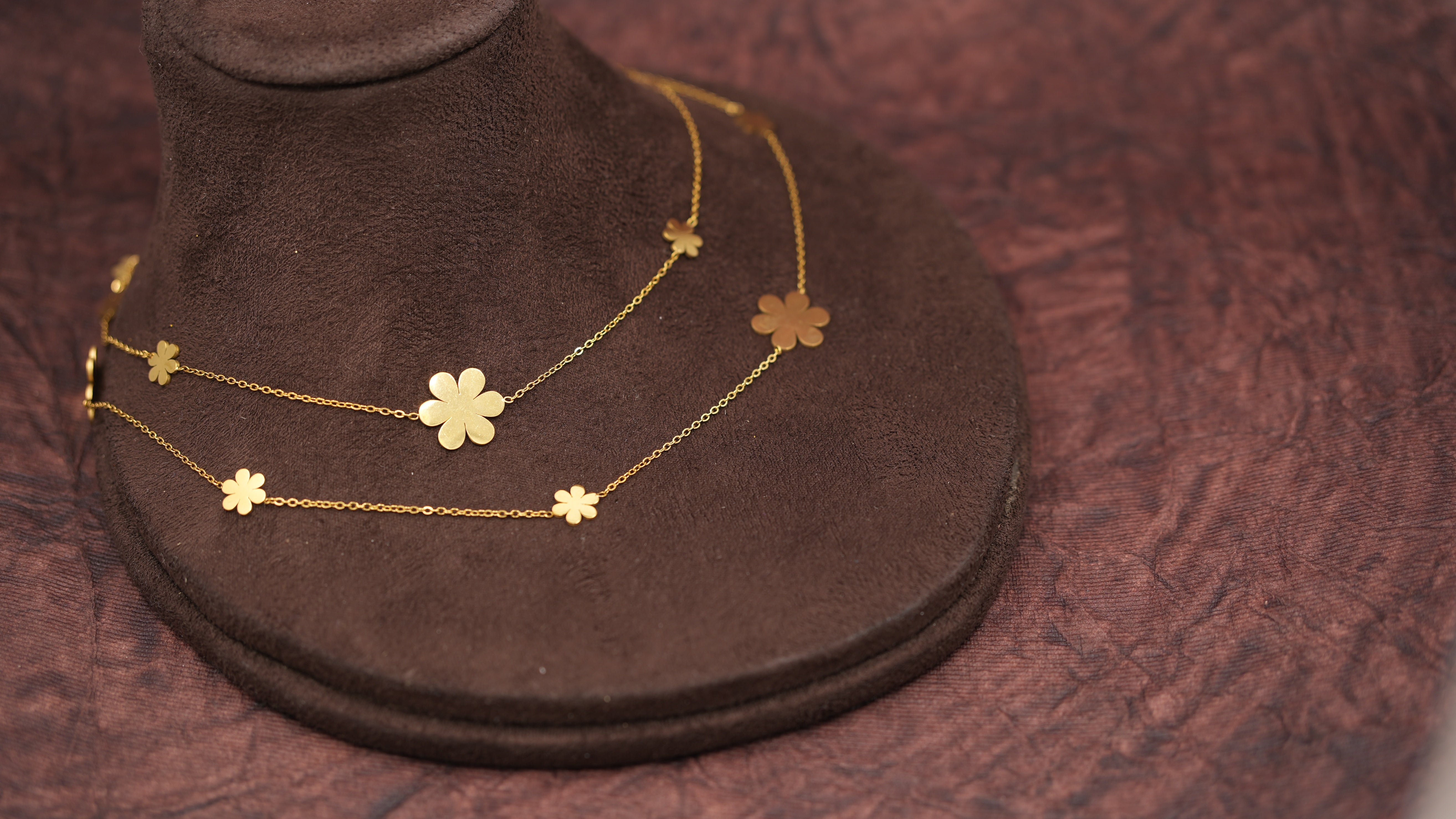 Floral Shaped Long Necklace