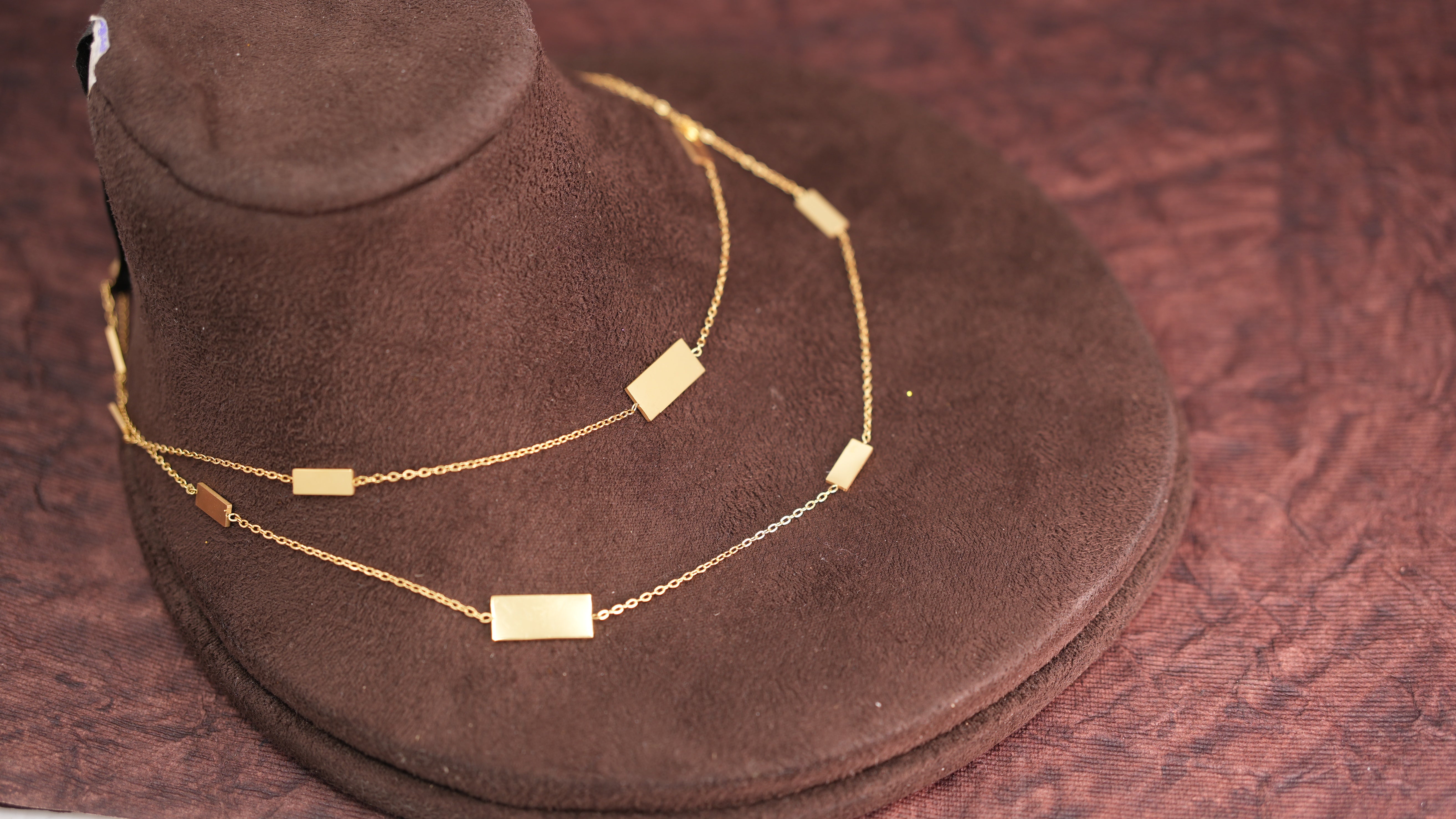 Rectangle Shaped Long Necklace