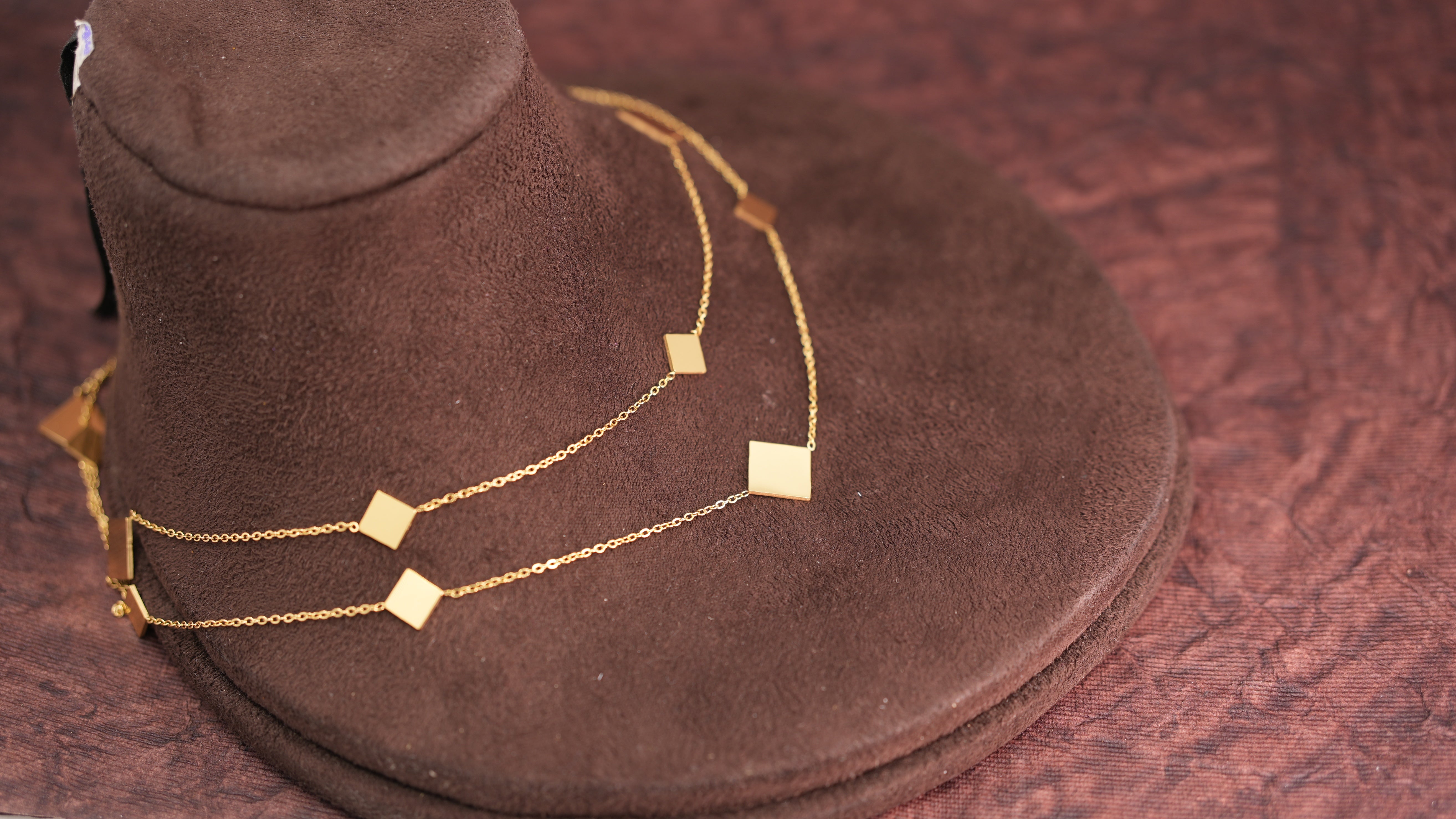 Square Shaped Long Necklace