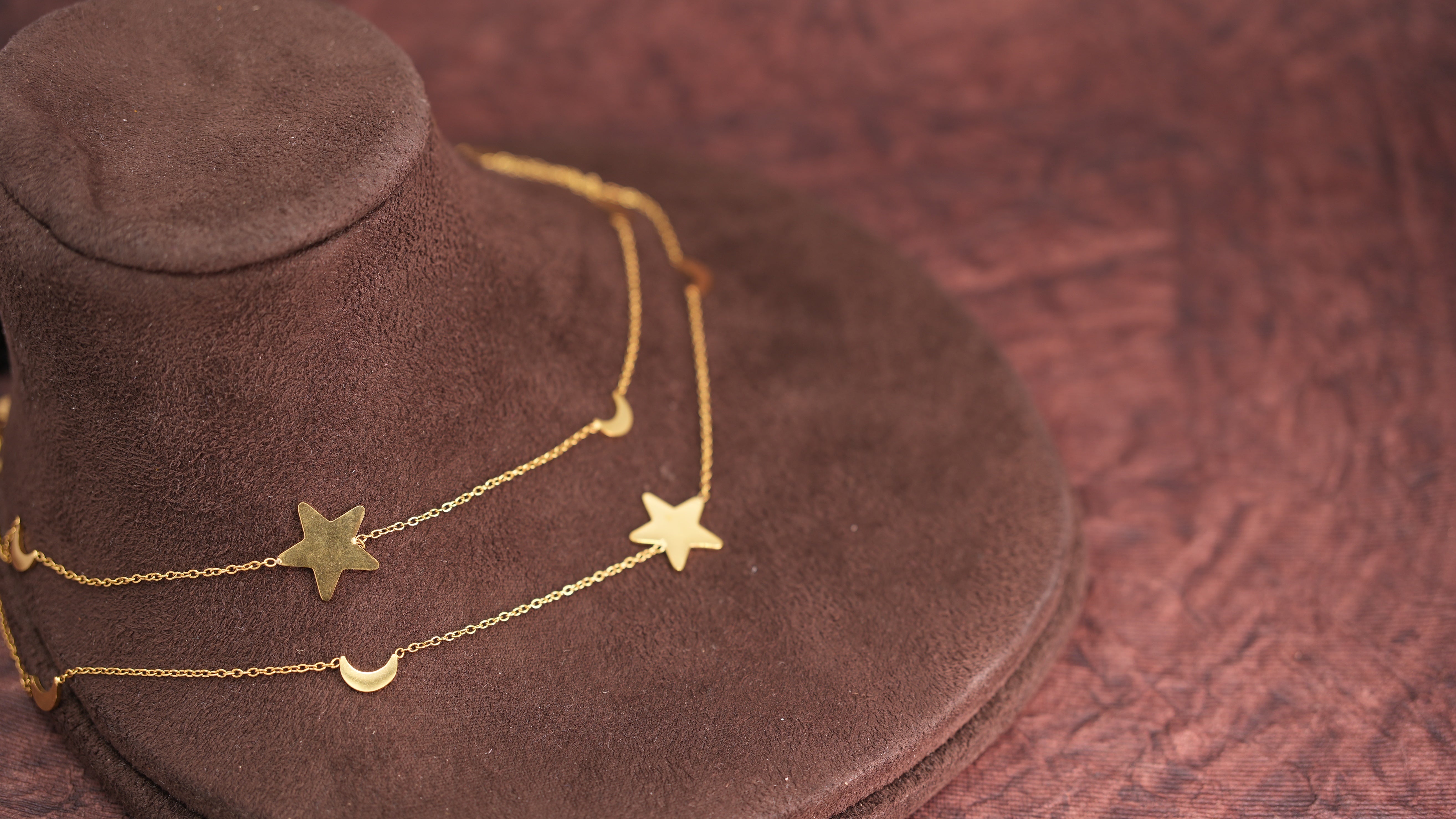 Moon and Star Necklace