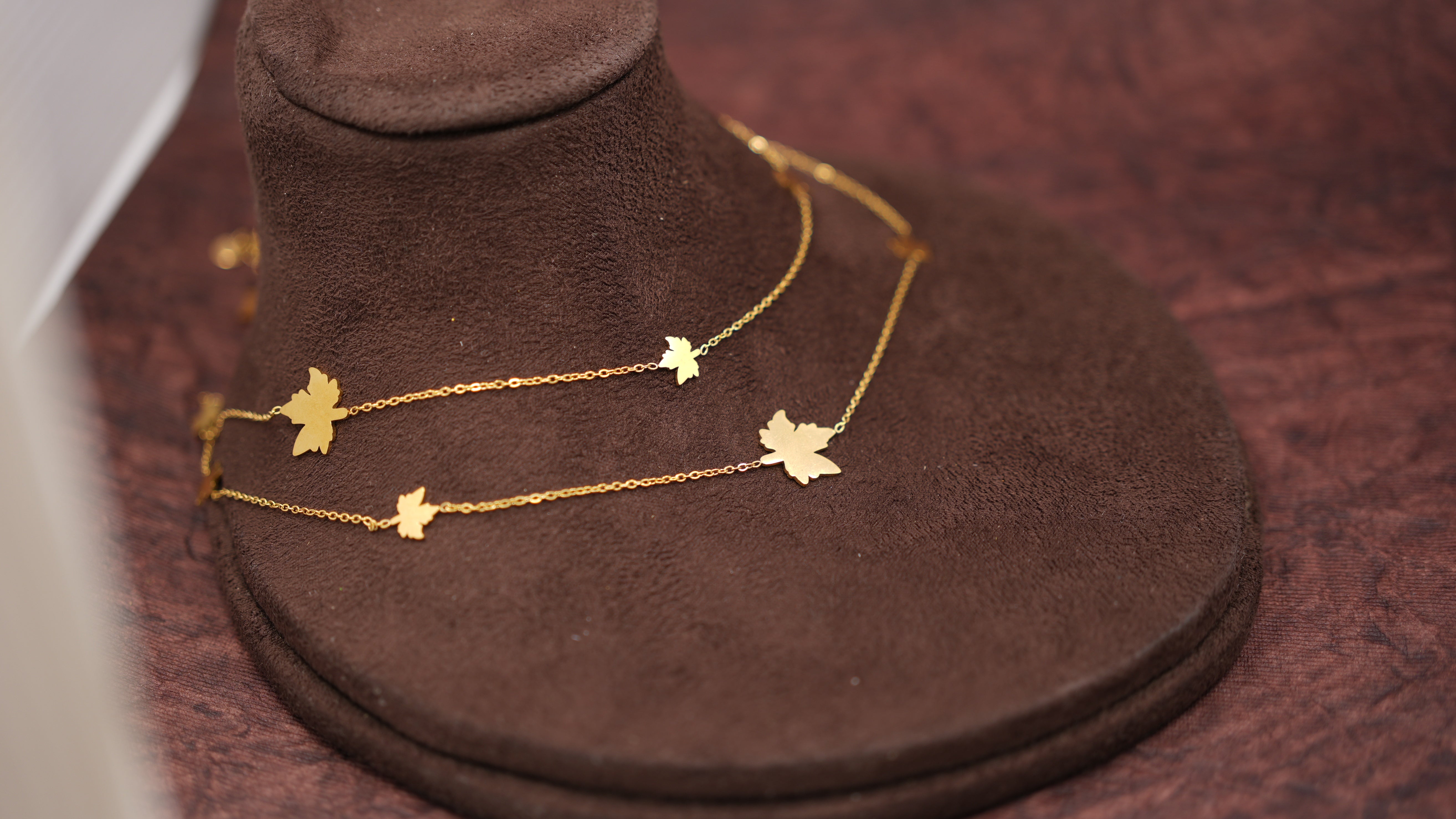 Maple Leaf Shaped Long Necklace