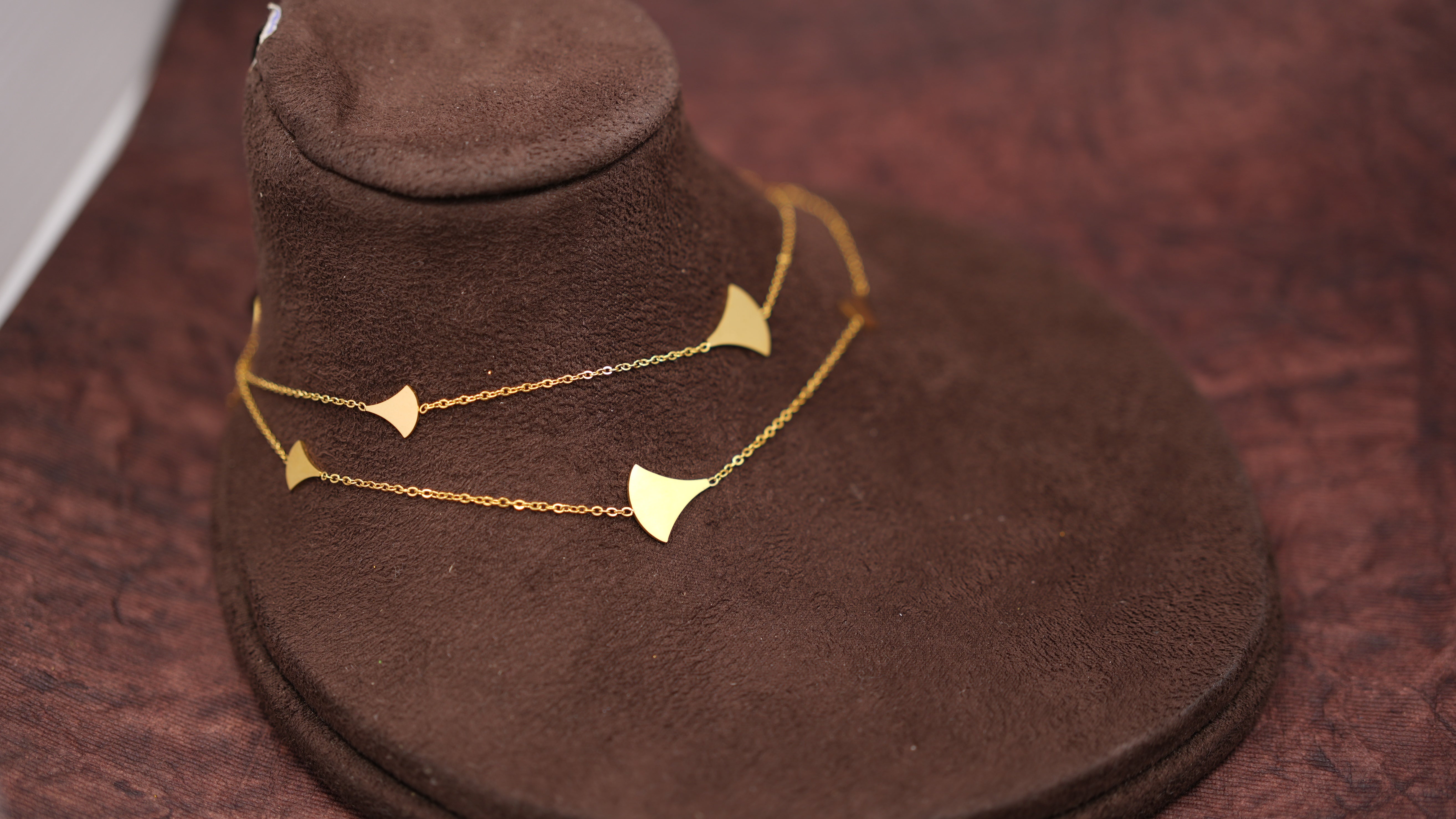 Fan Shaped Long Necklace