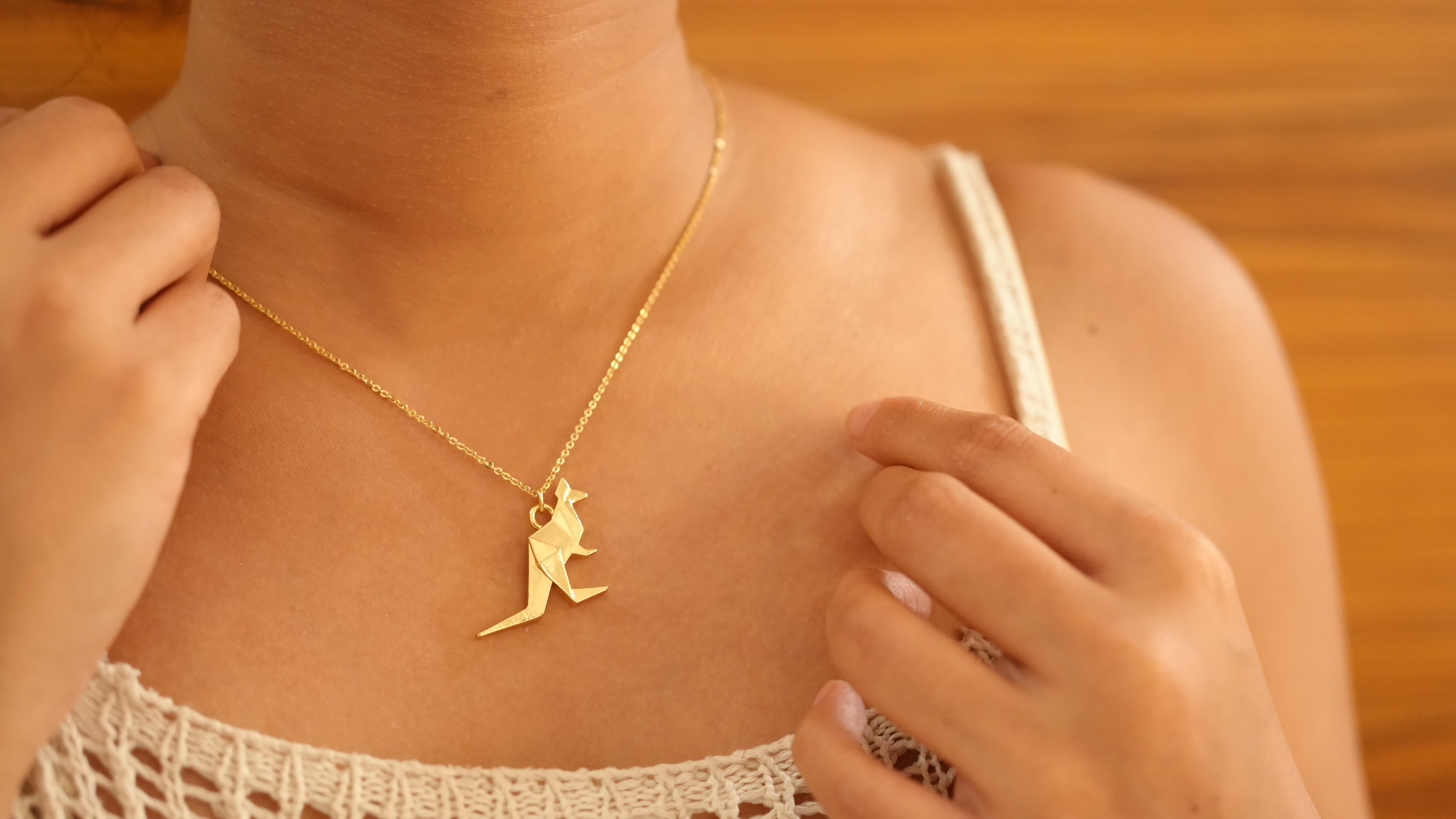 Kangaroo Origami Necklace