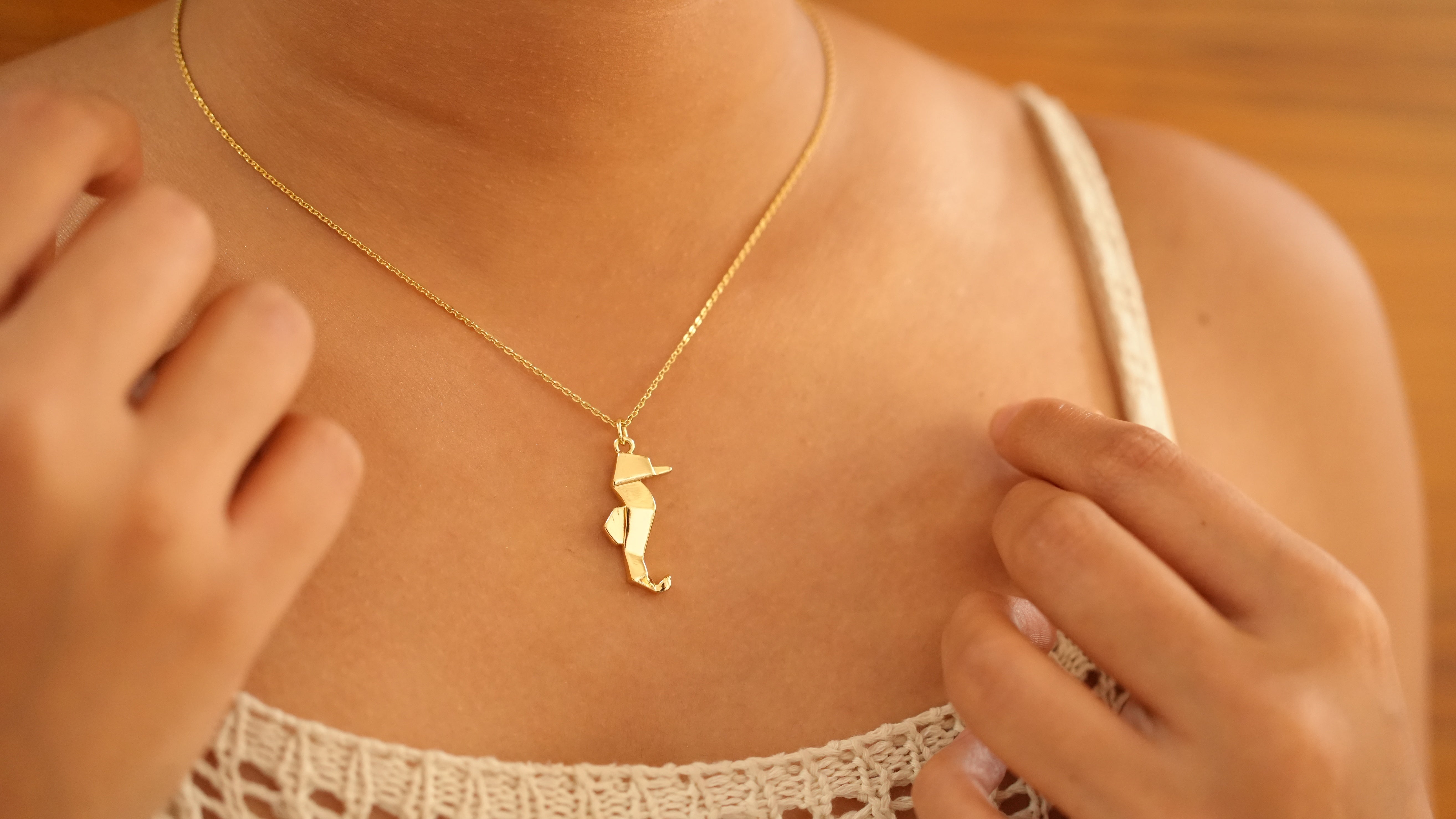Seahorse Origami Necklace