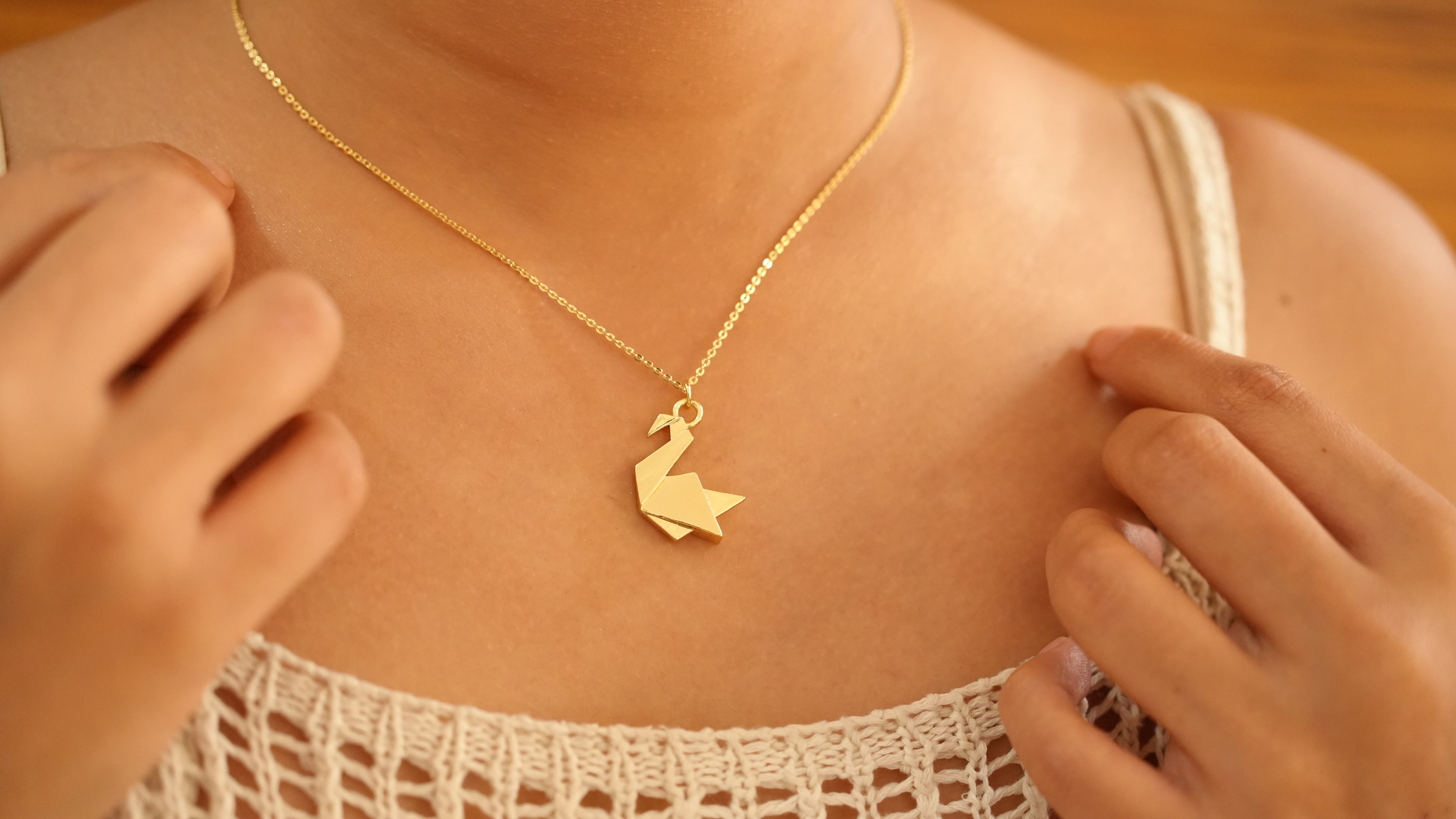 Swan Origami Necklace