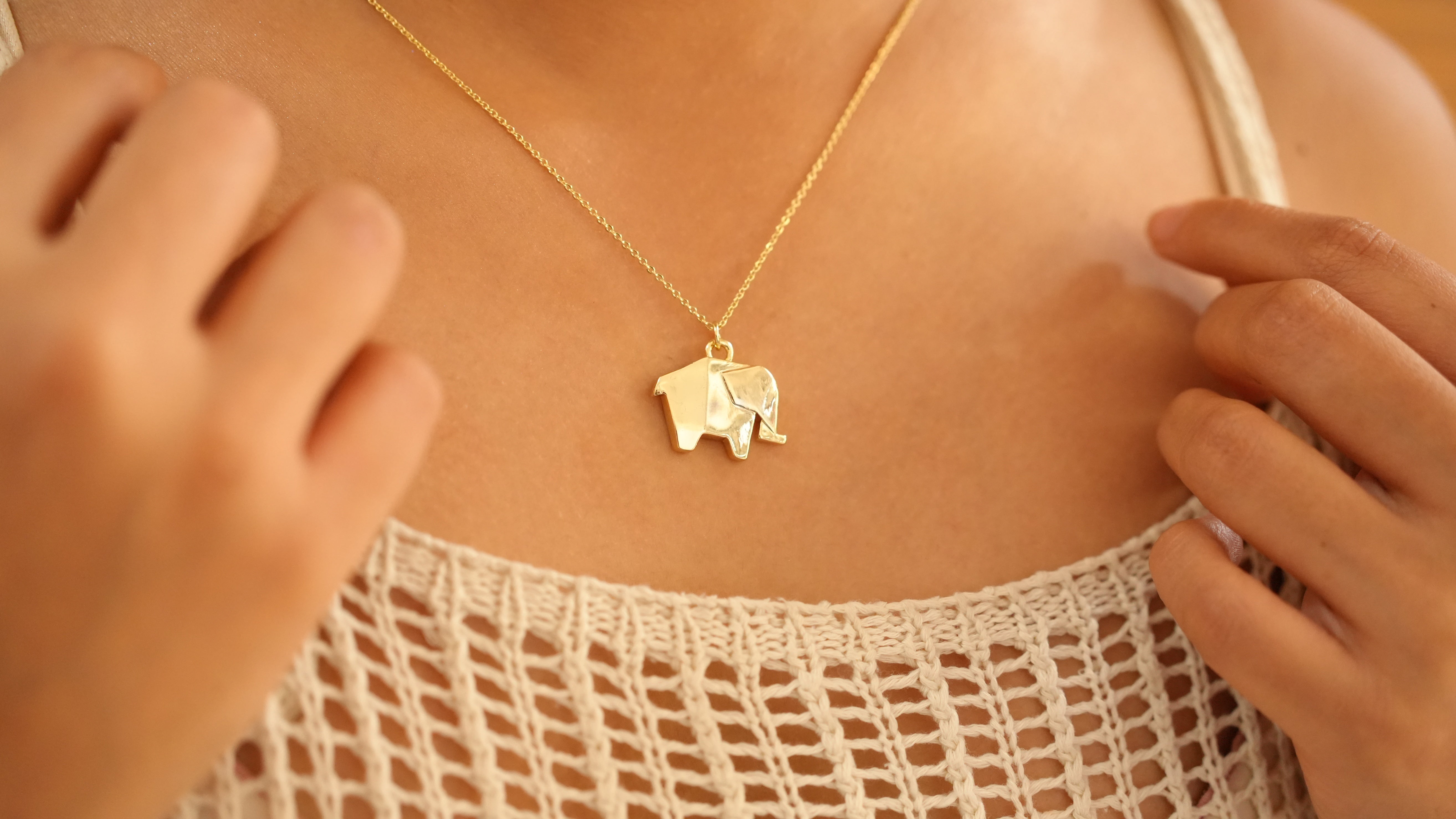 Elephant Origami Necklace