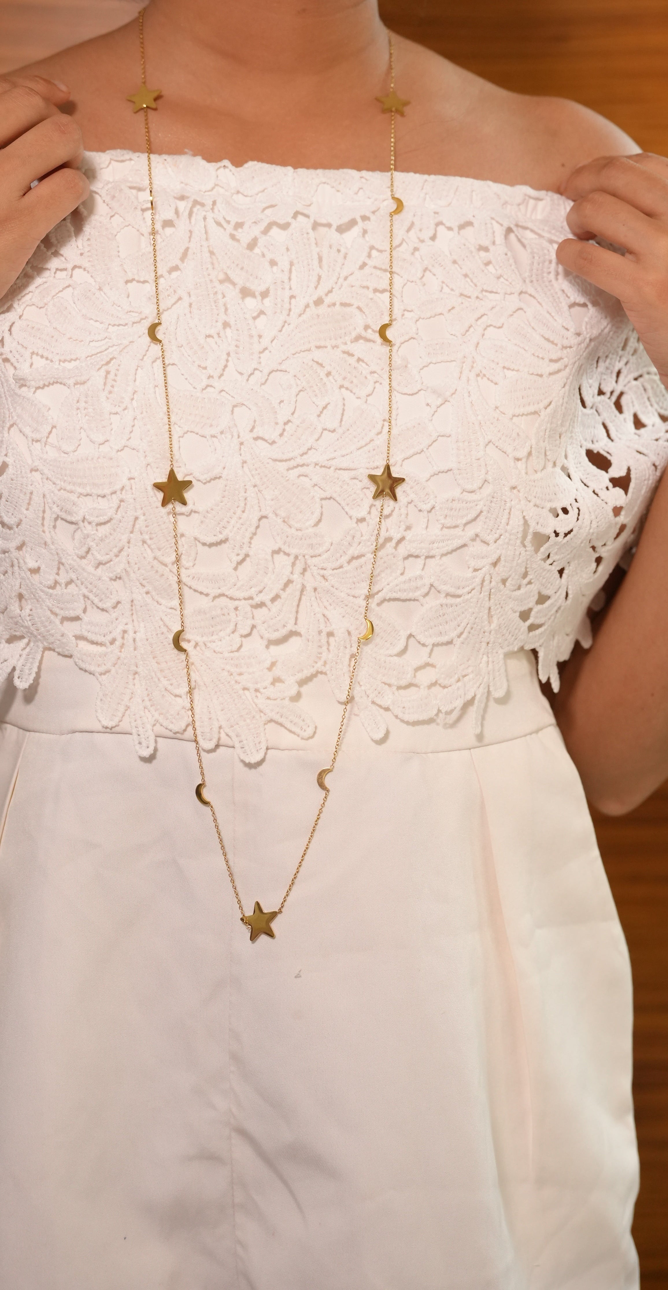 Moon and Star Necklace
