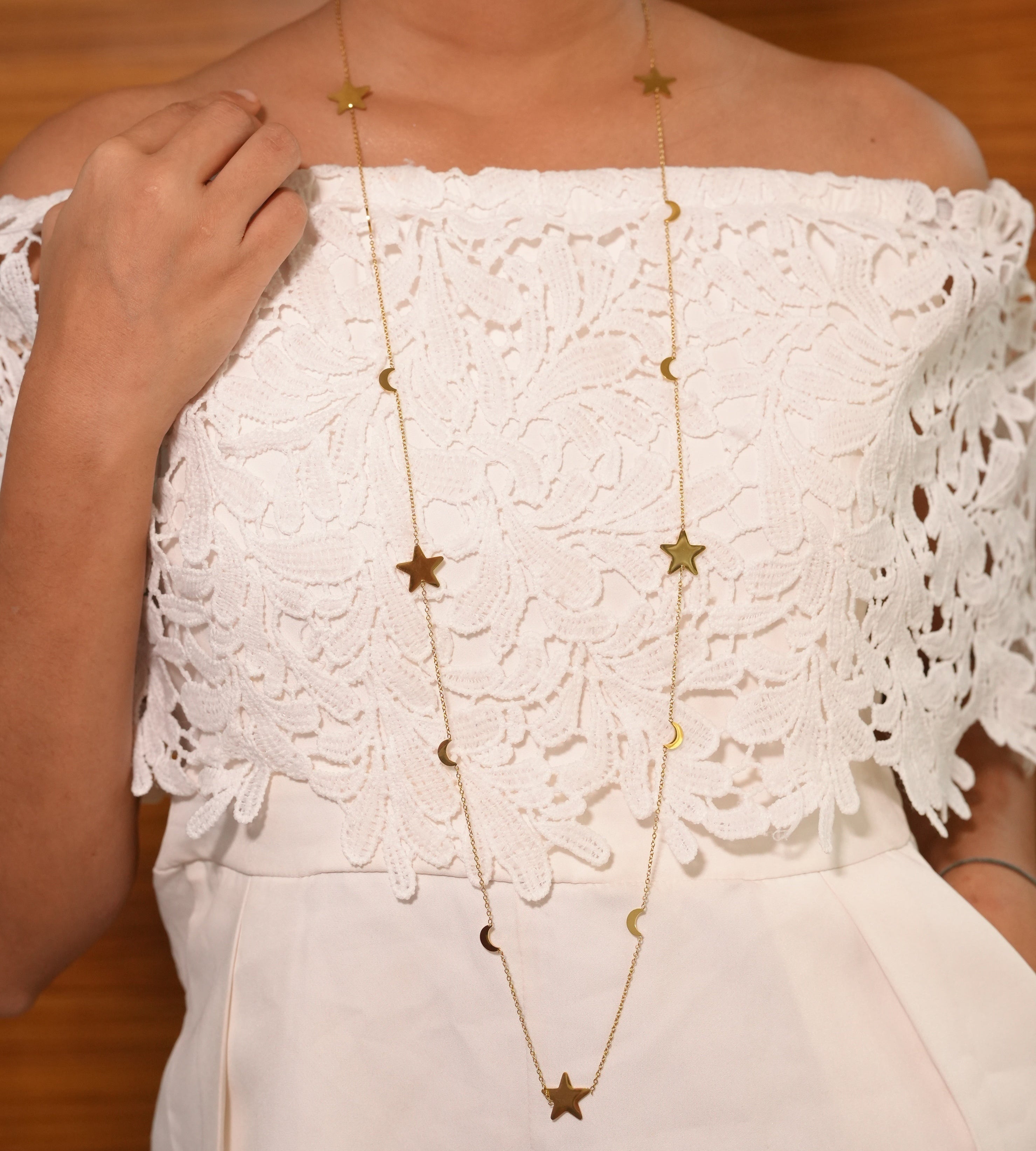 Moon and Star Necklace