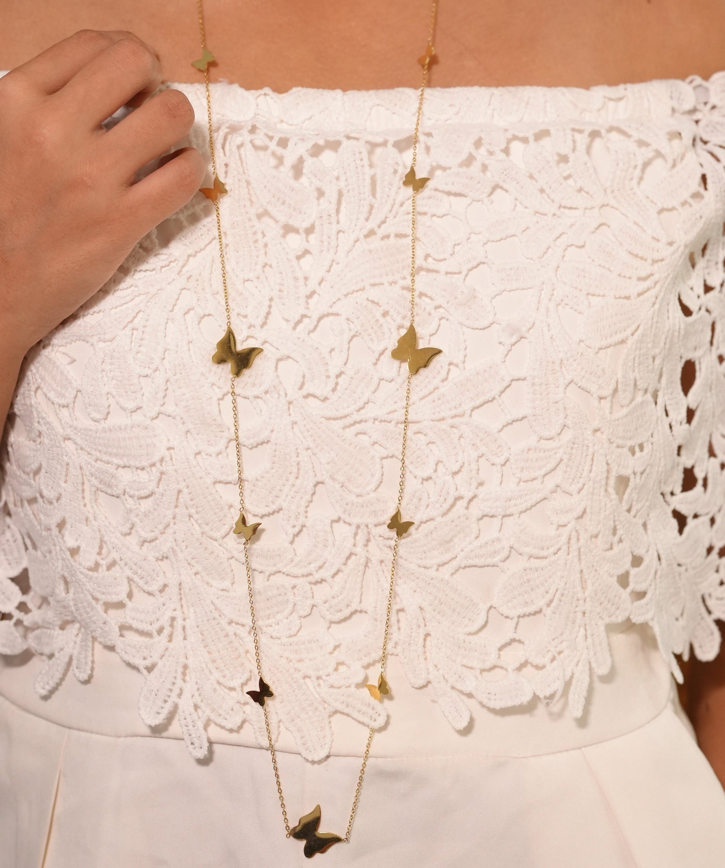 Butterfly Shaped Long Necklace