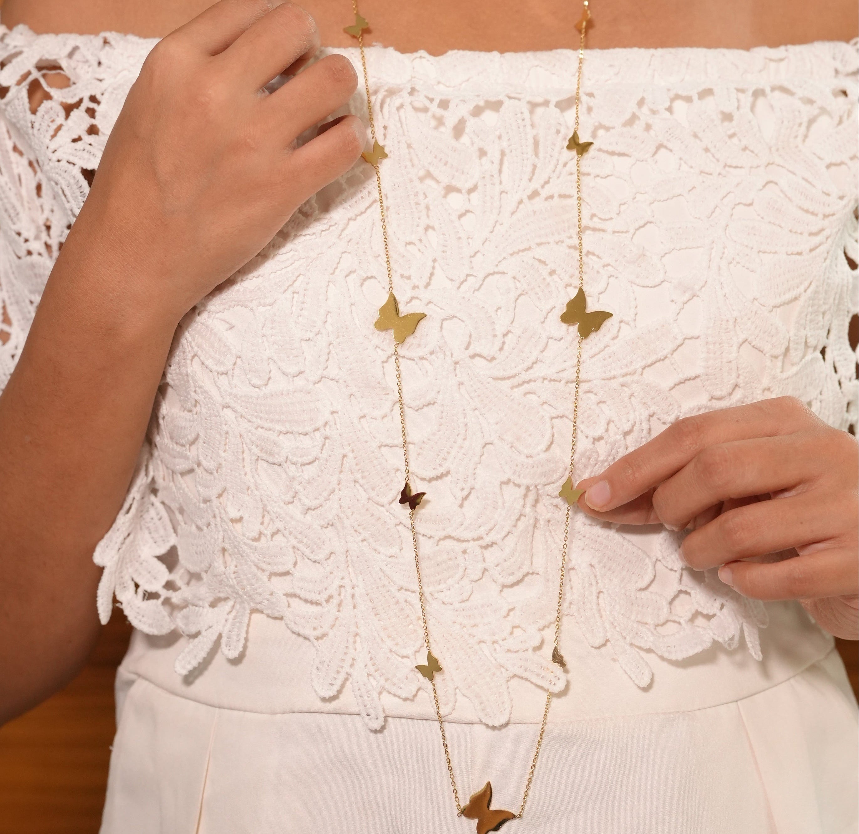 Butterfly Shaped Long Necklace