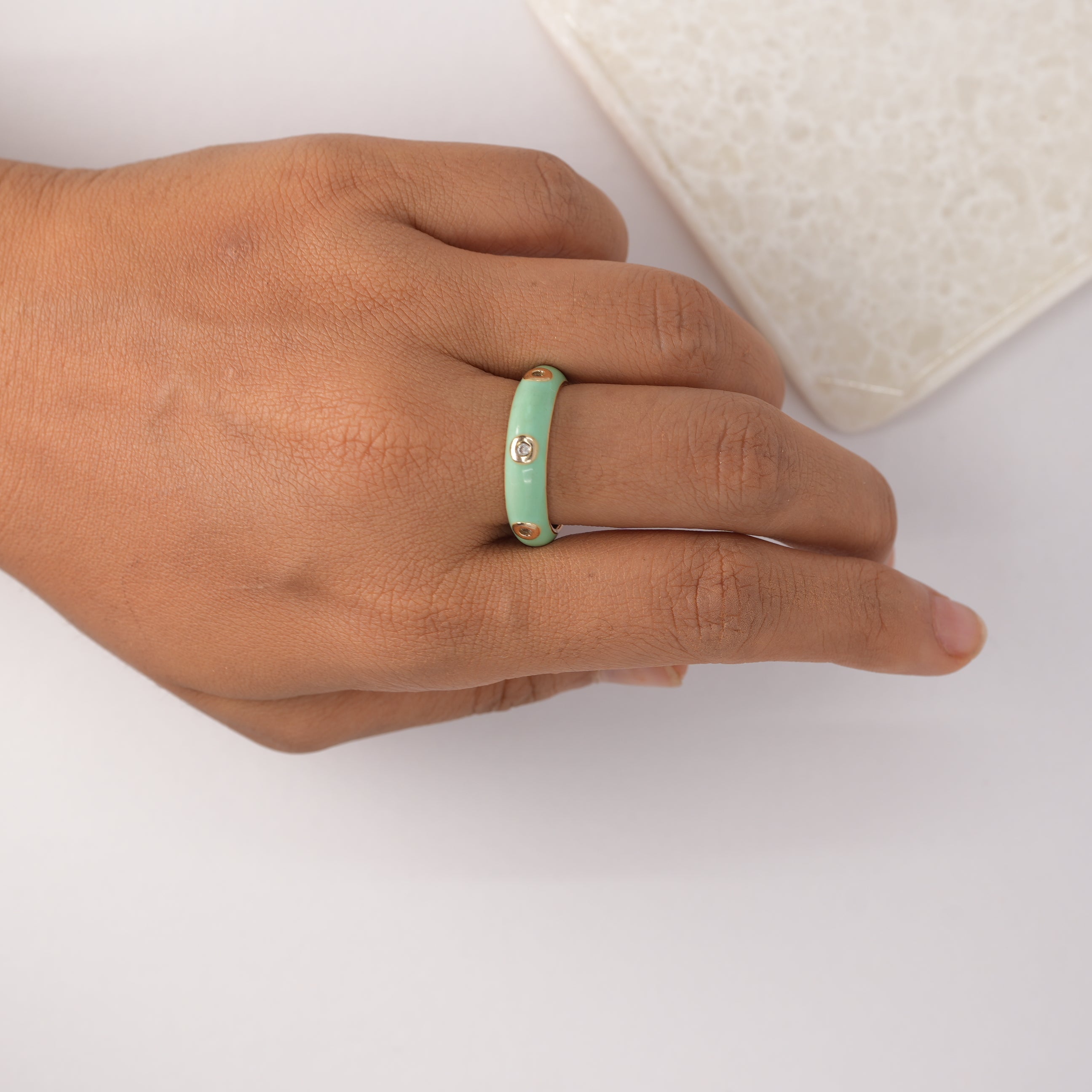 Alternate Studded Green Ring