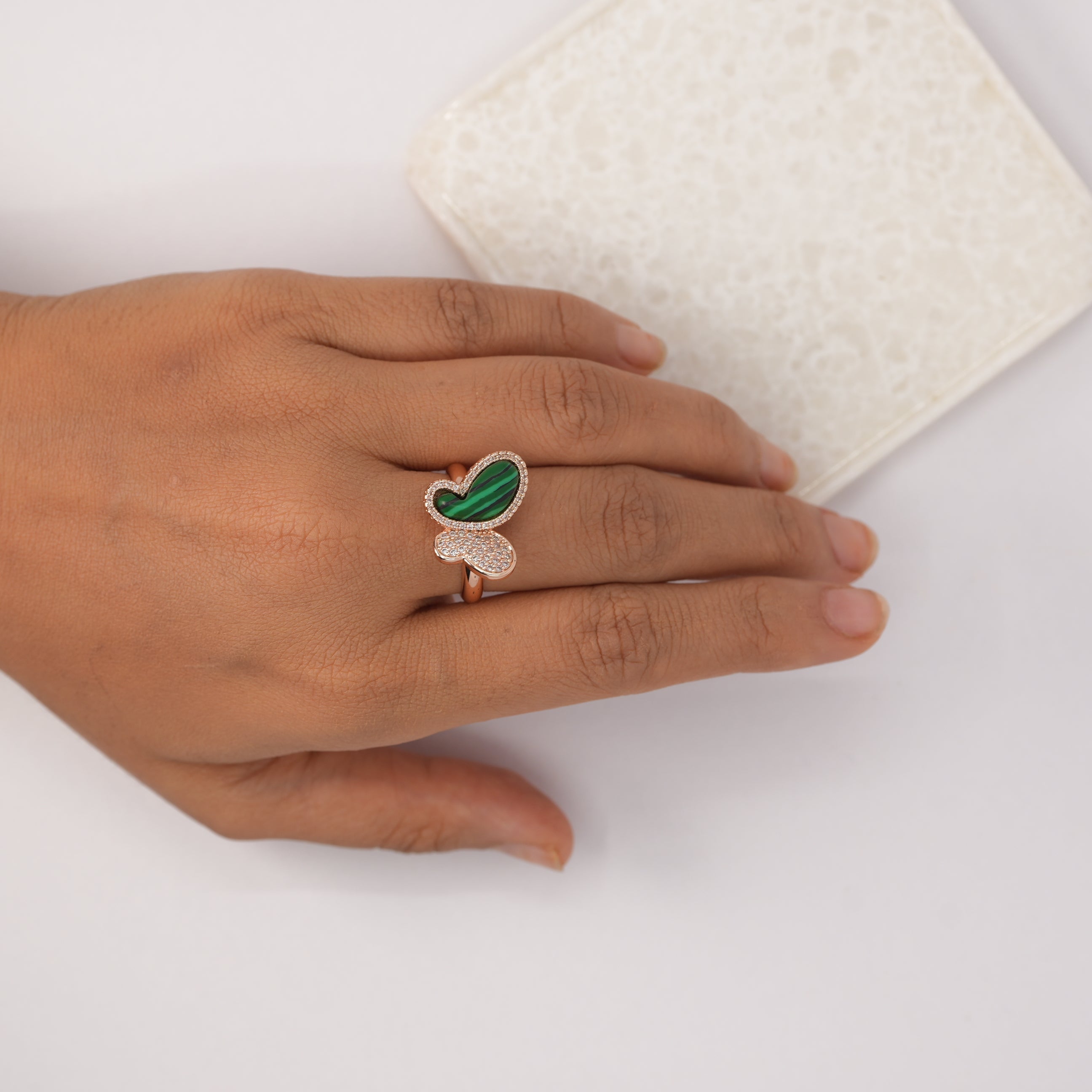 Emerald Flutter Ring
