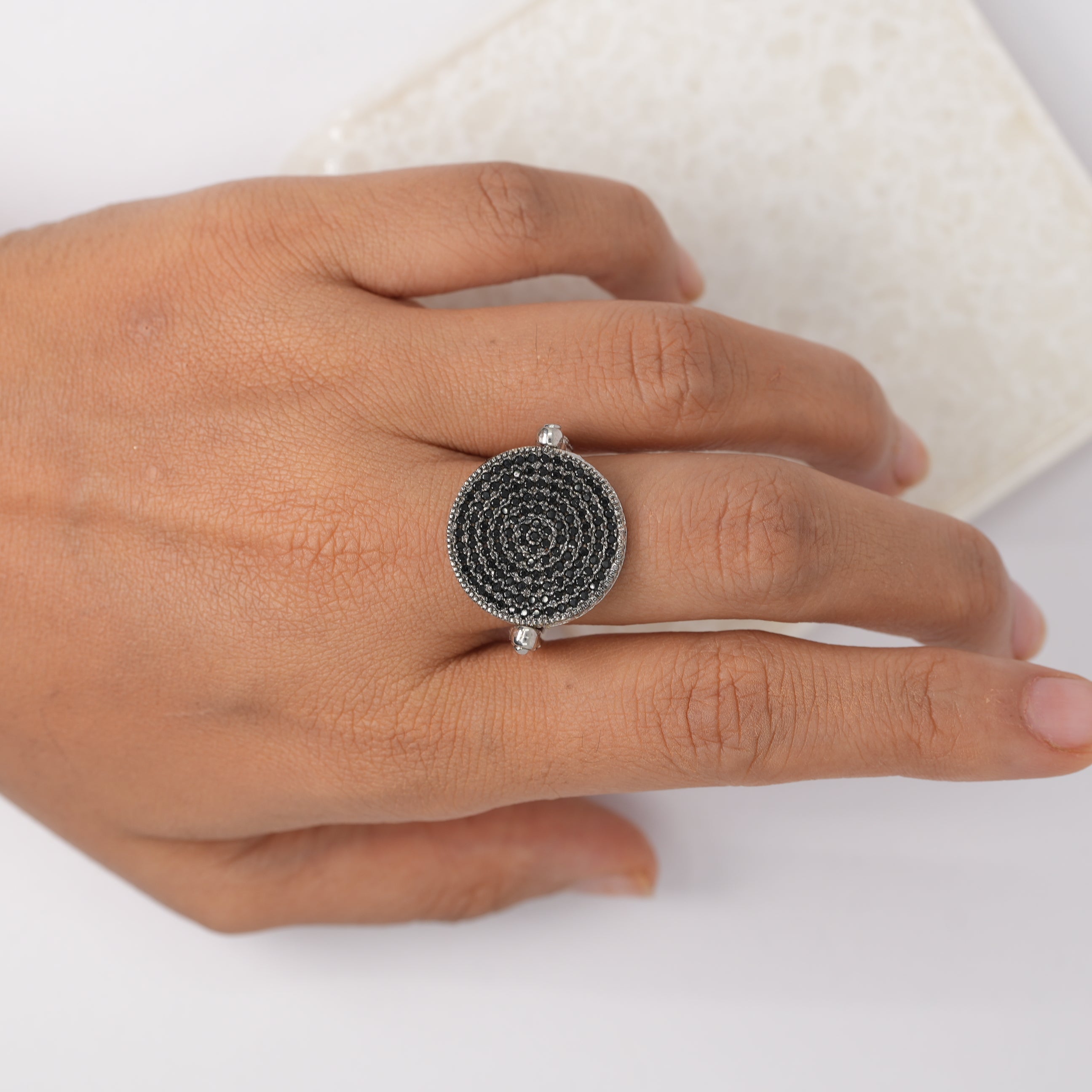 Black/Silver Flip Ring