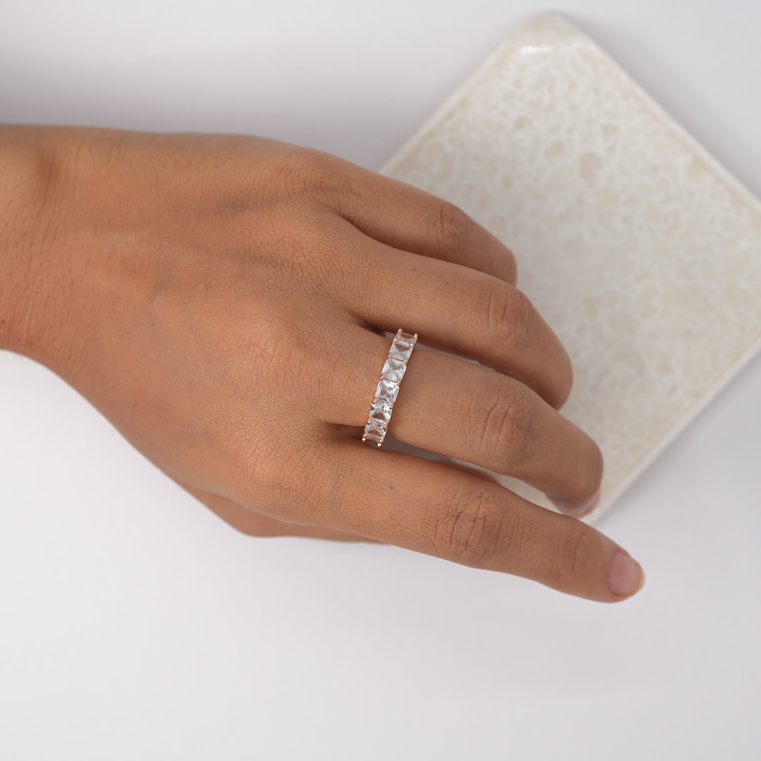 Square Cut Rosegold Ring