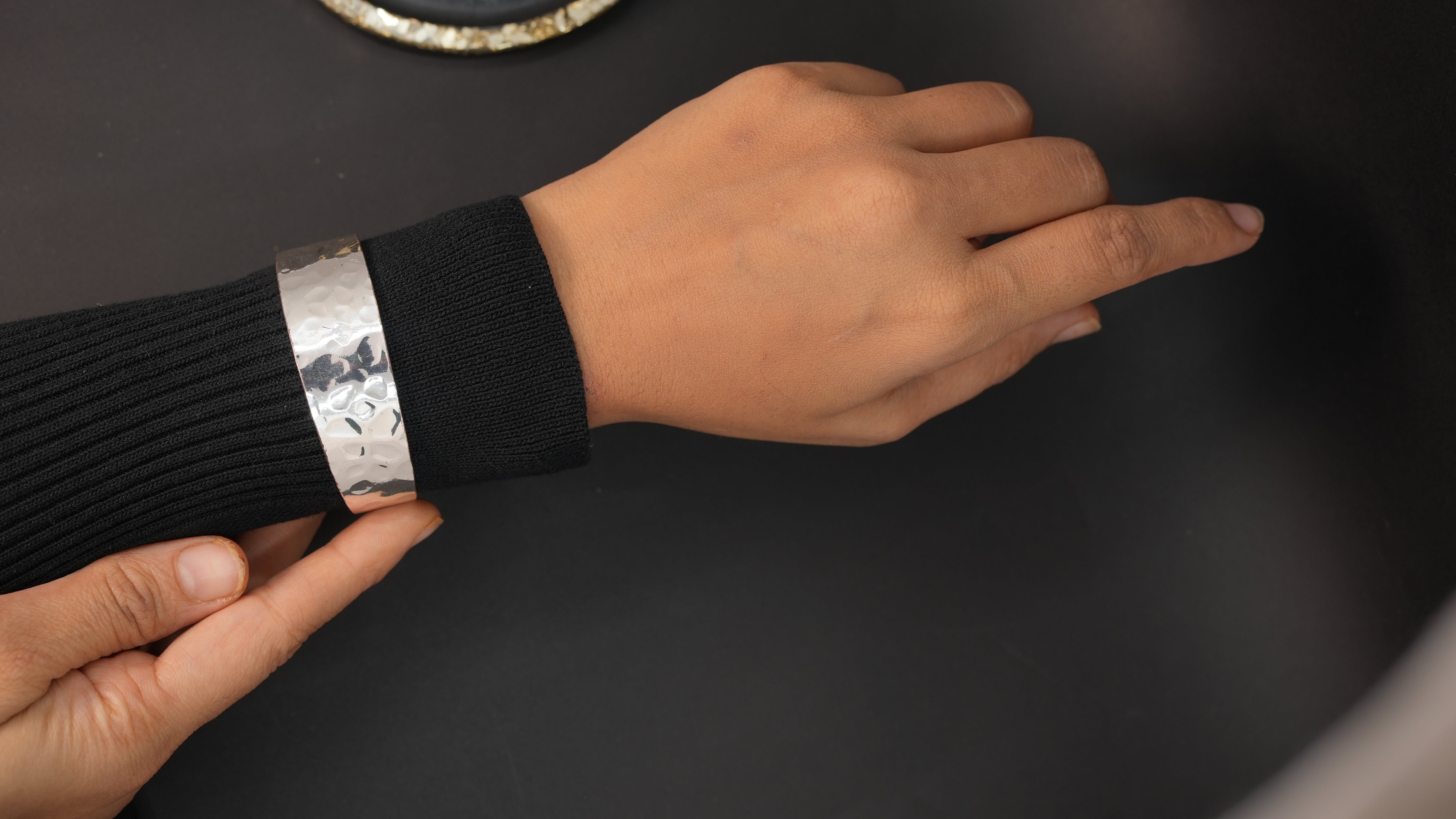 Curry Silver Beaten Cuff