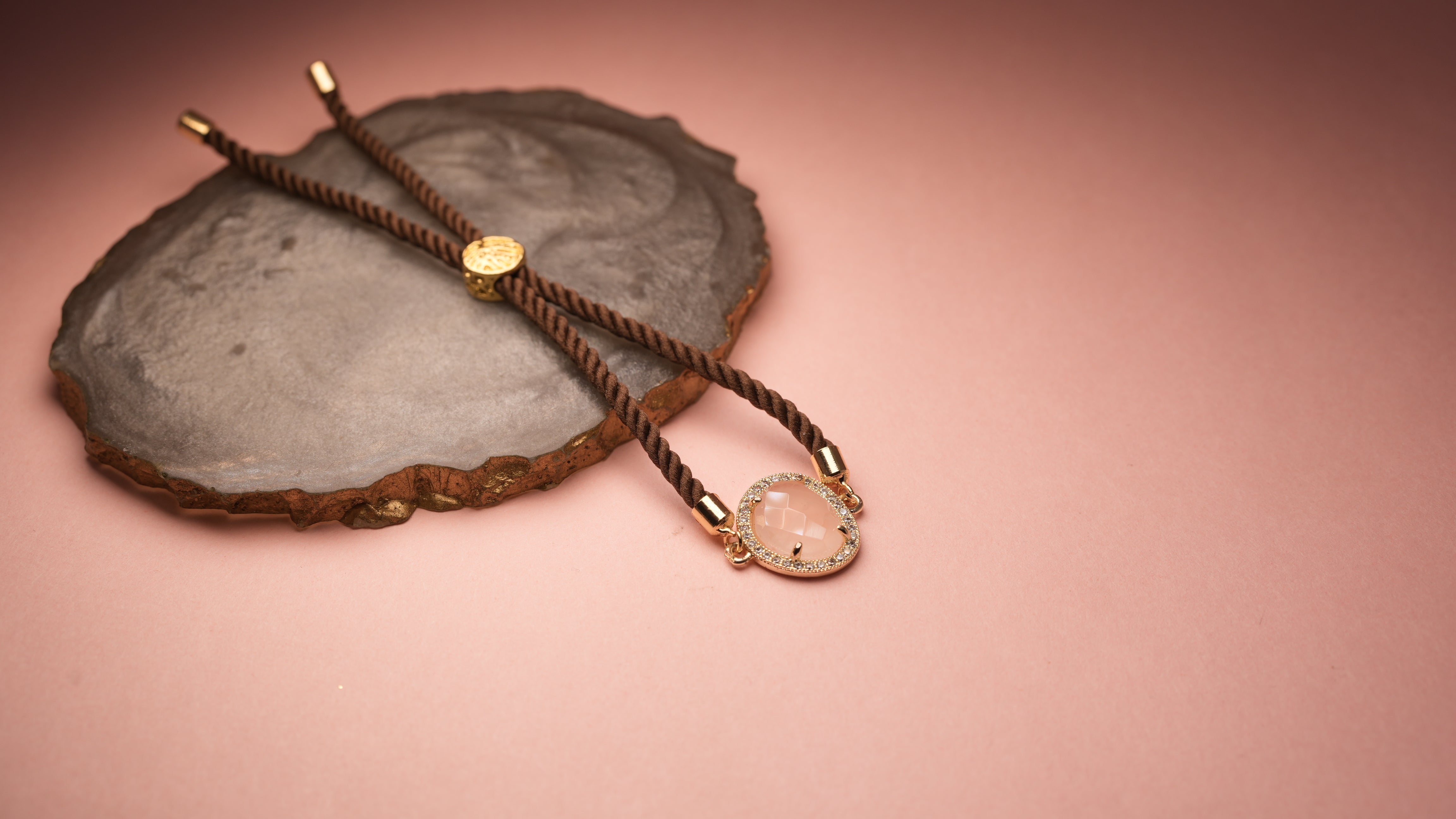 Opaque brown chord bracelet