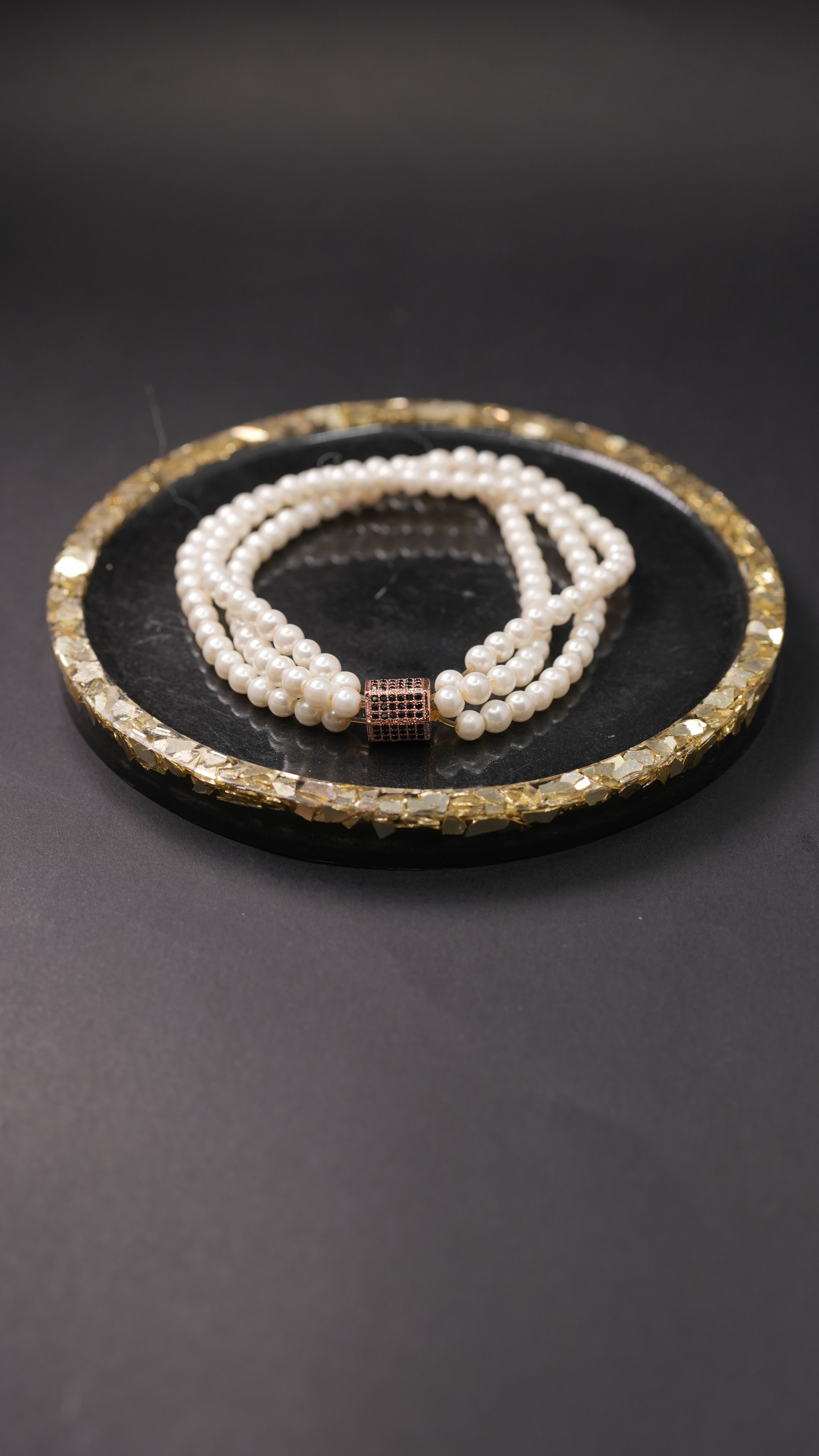 Cylindrical rosegold pearl