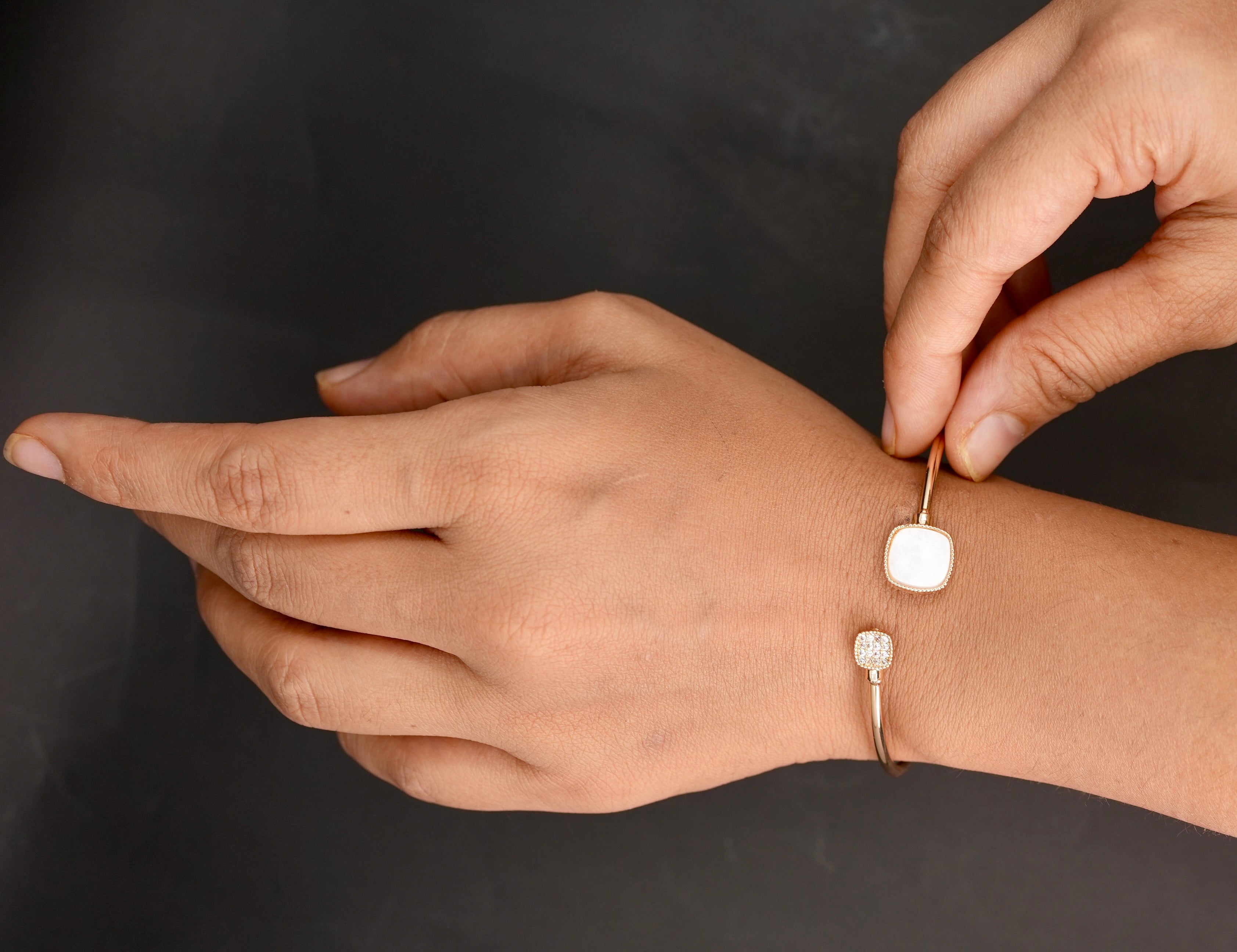 Square Studded Gold Cuff