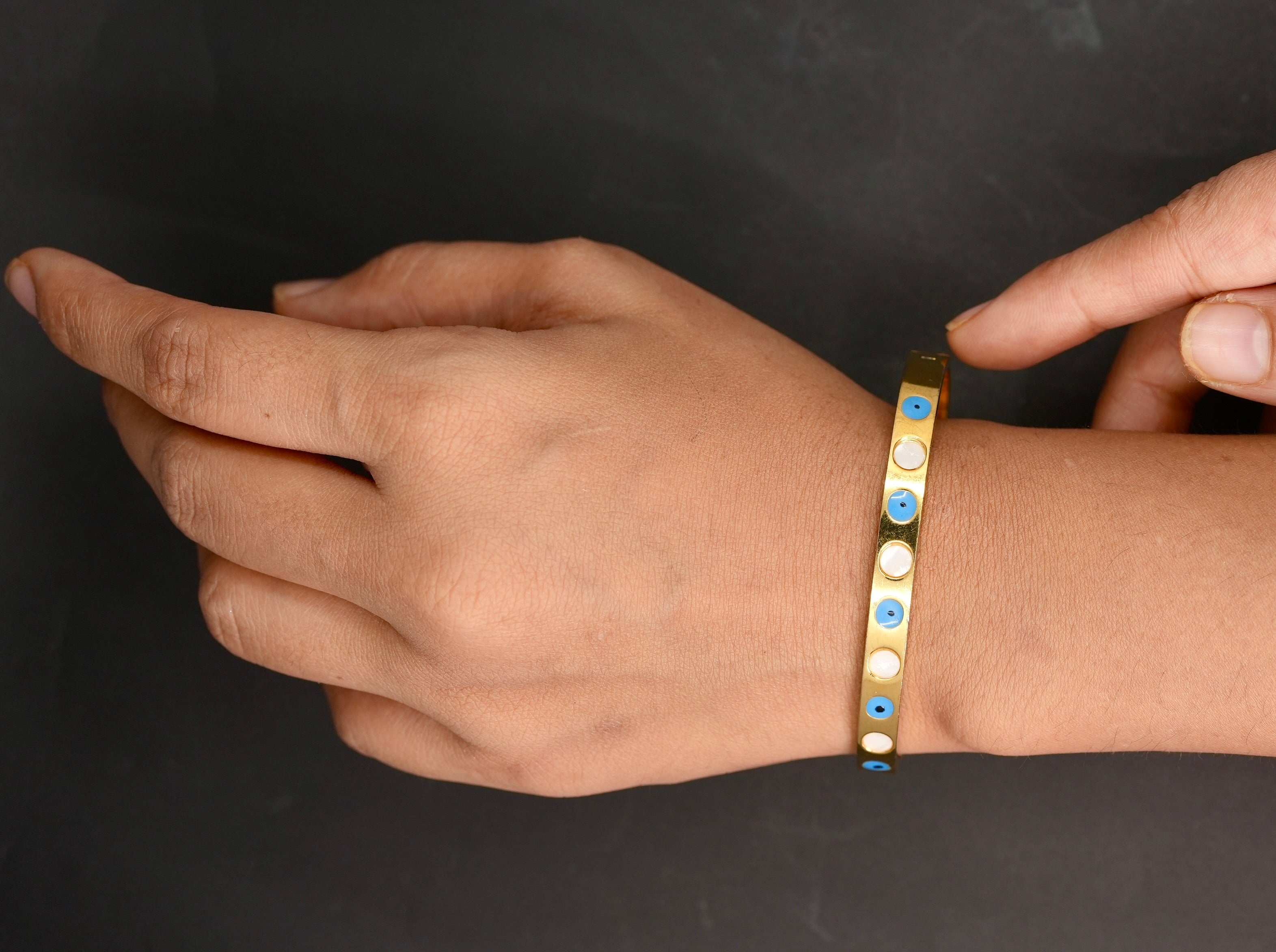 Alternate evil eye cuff