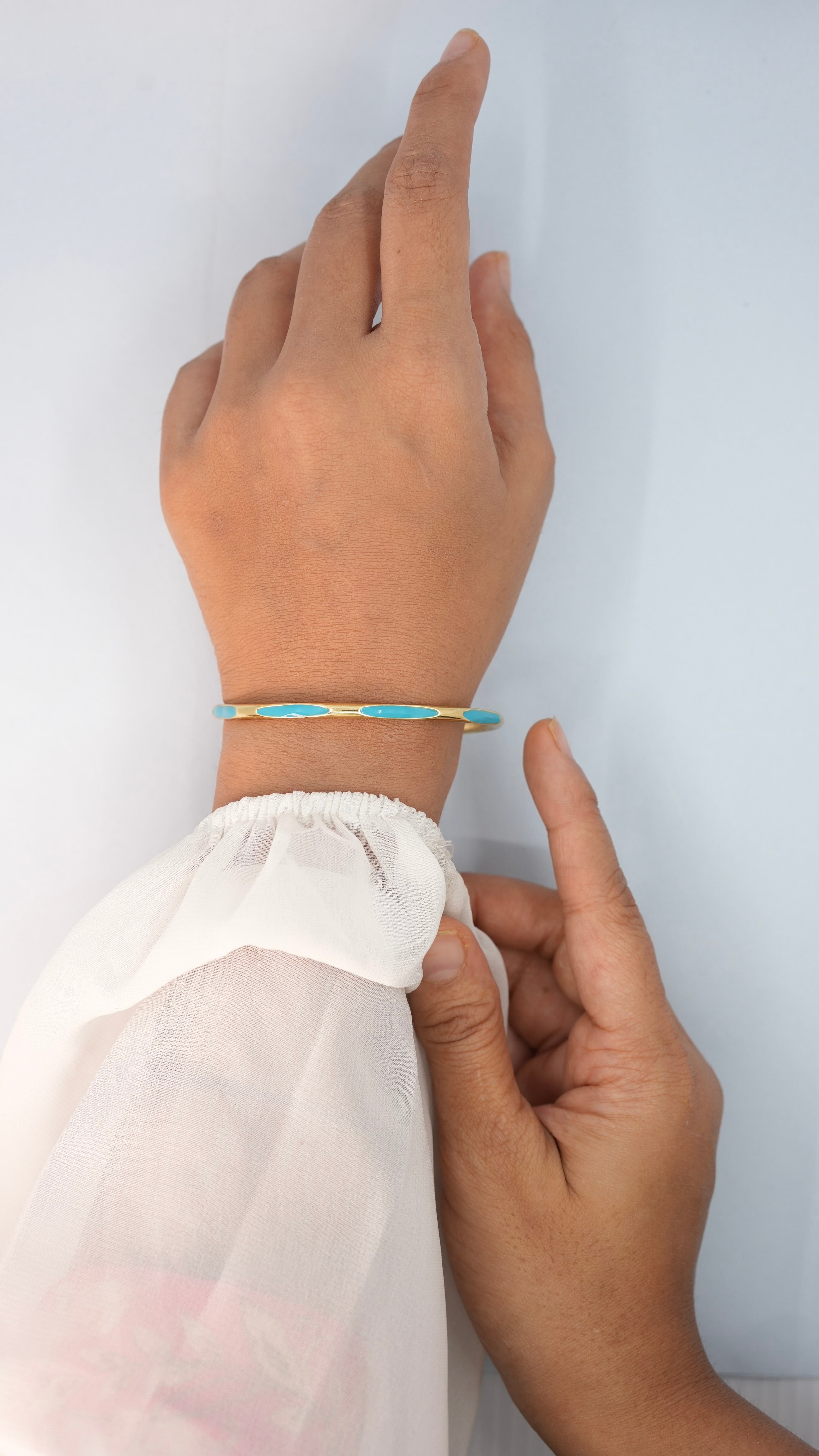 Snake Style Aqua Cuff