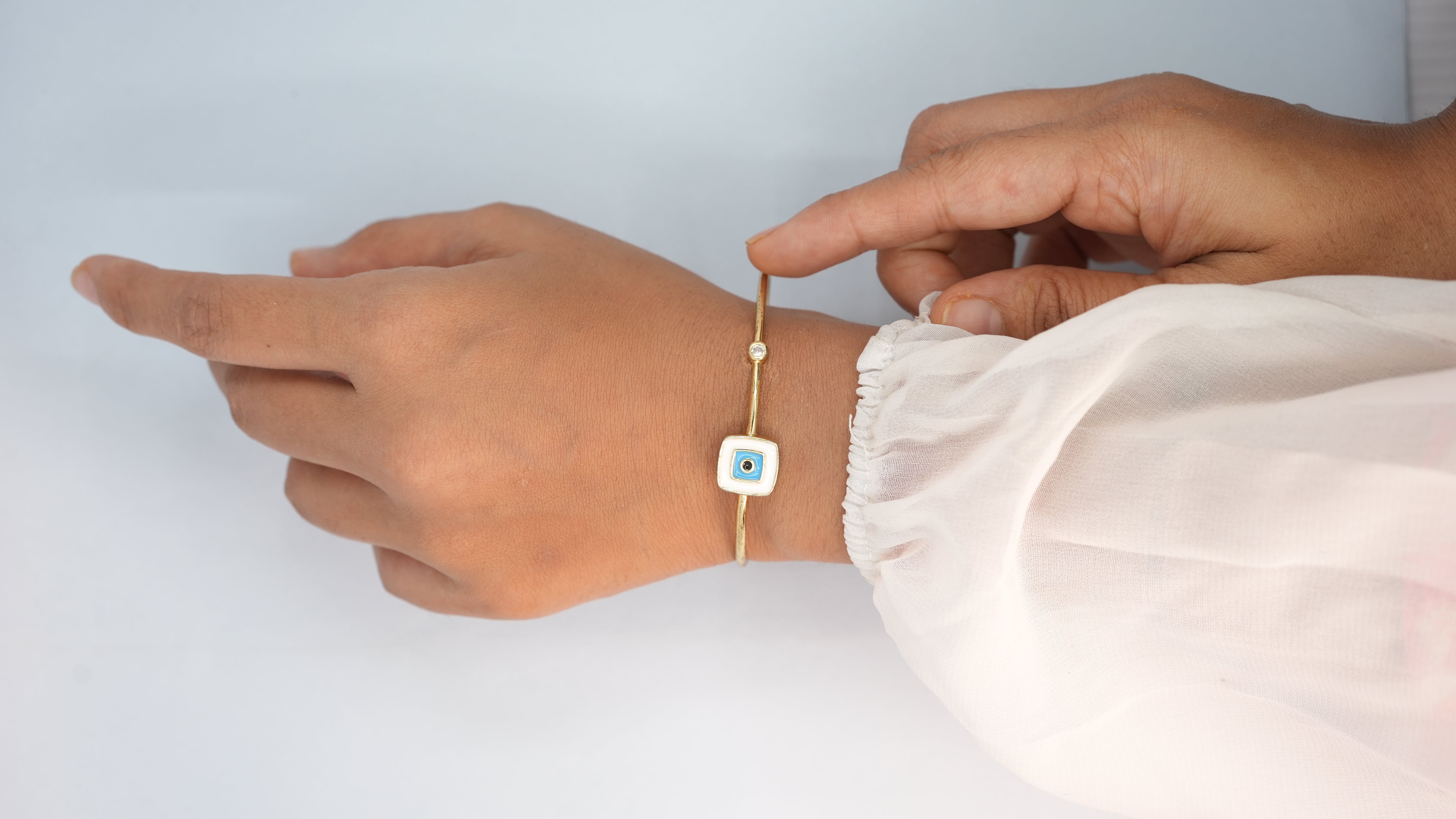 Square white cuff