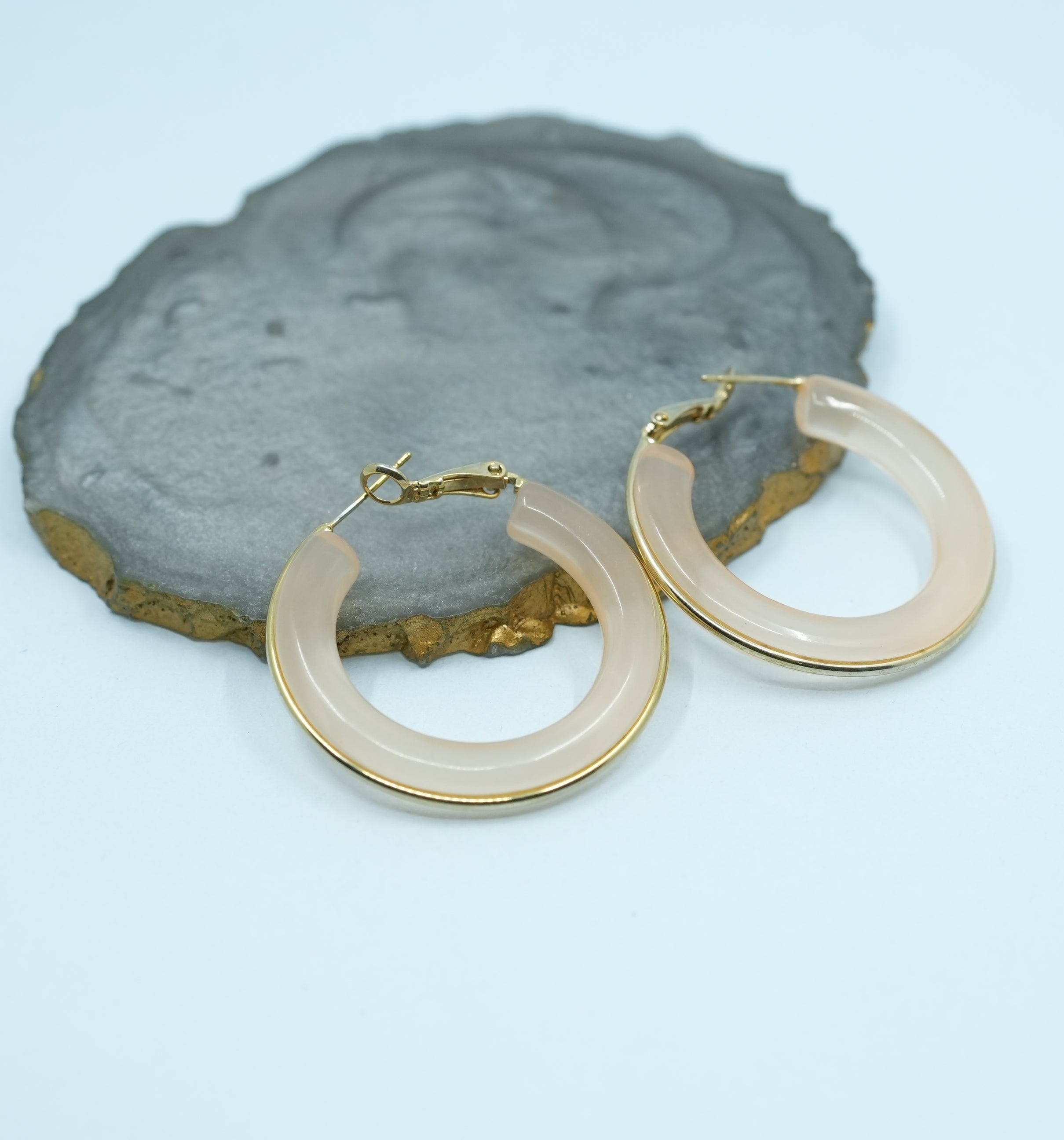 Ceramic Blush Hoops Earring