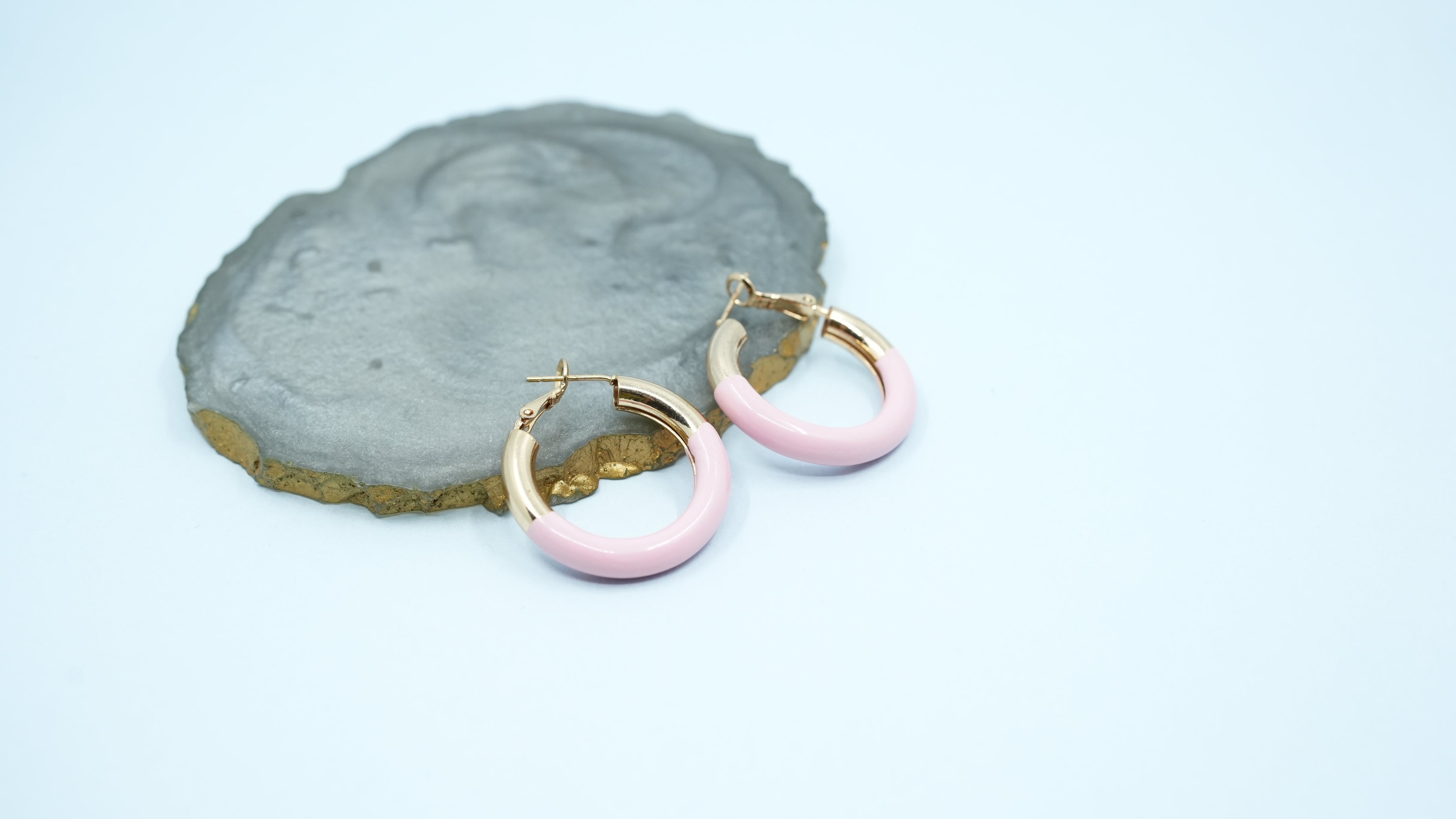 Half pink hoops