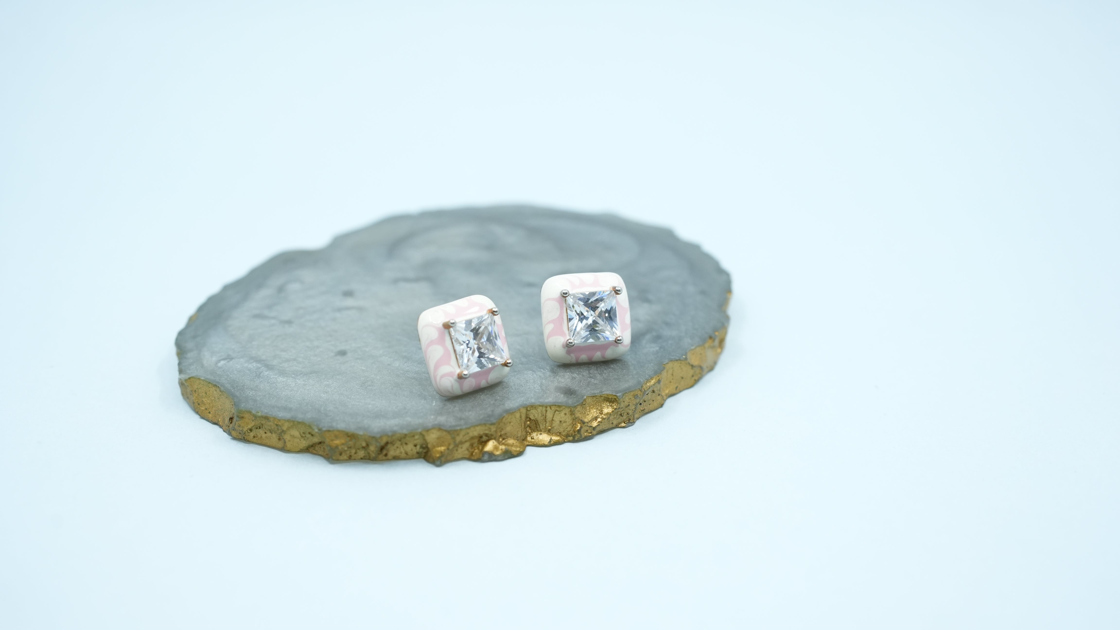 Blush aura studs