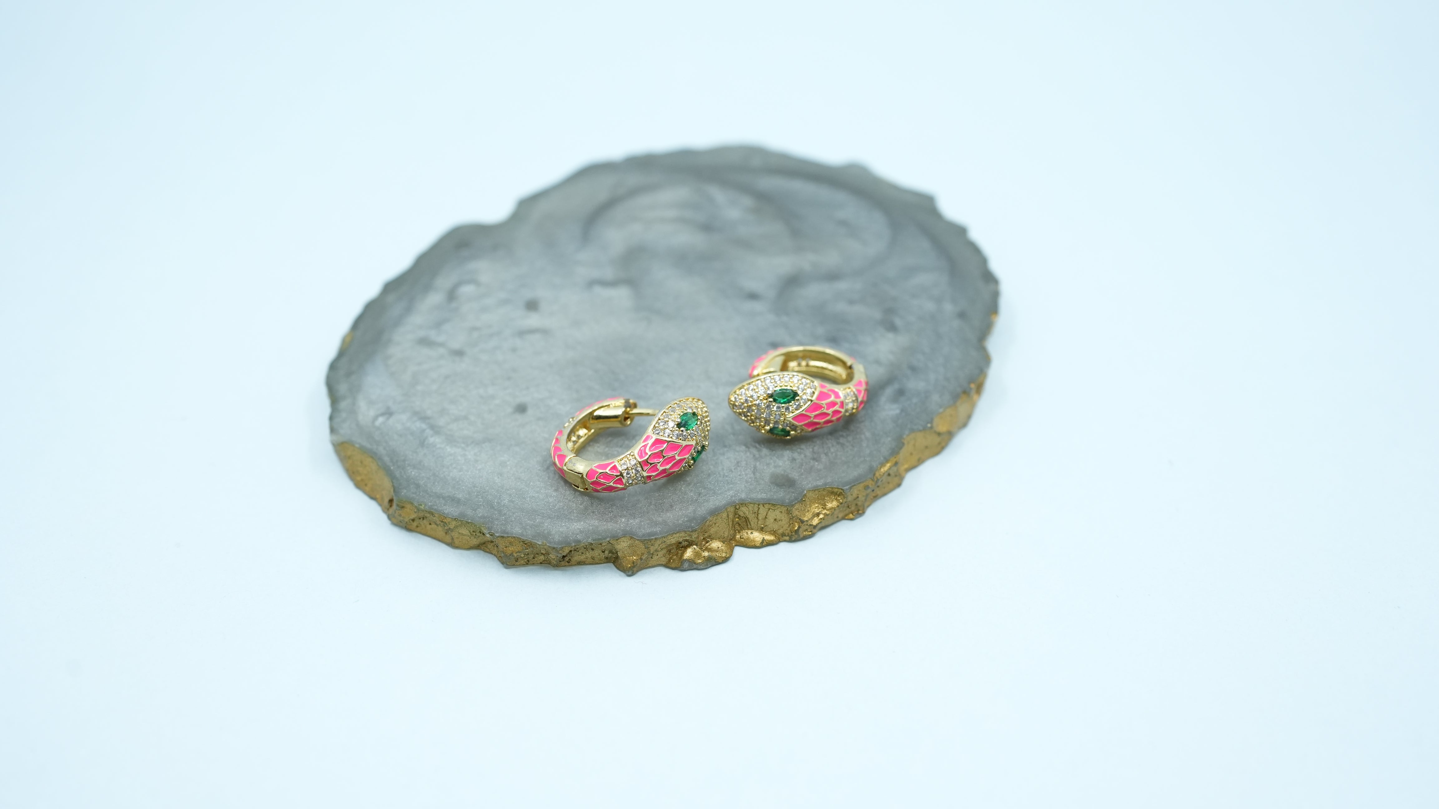Venom charm hoops