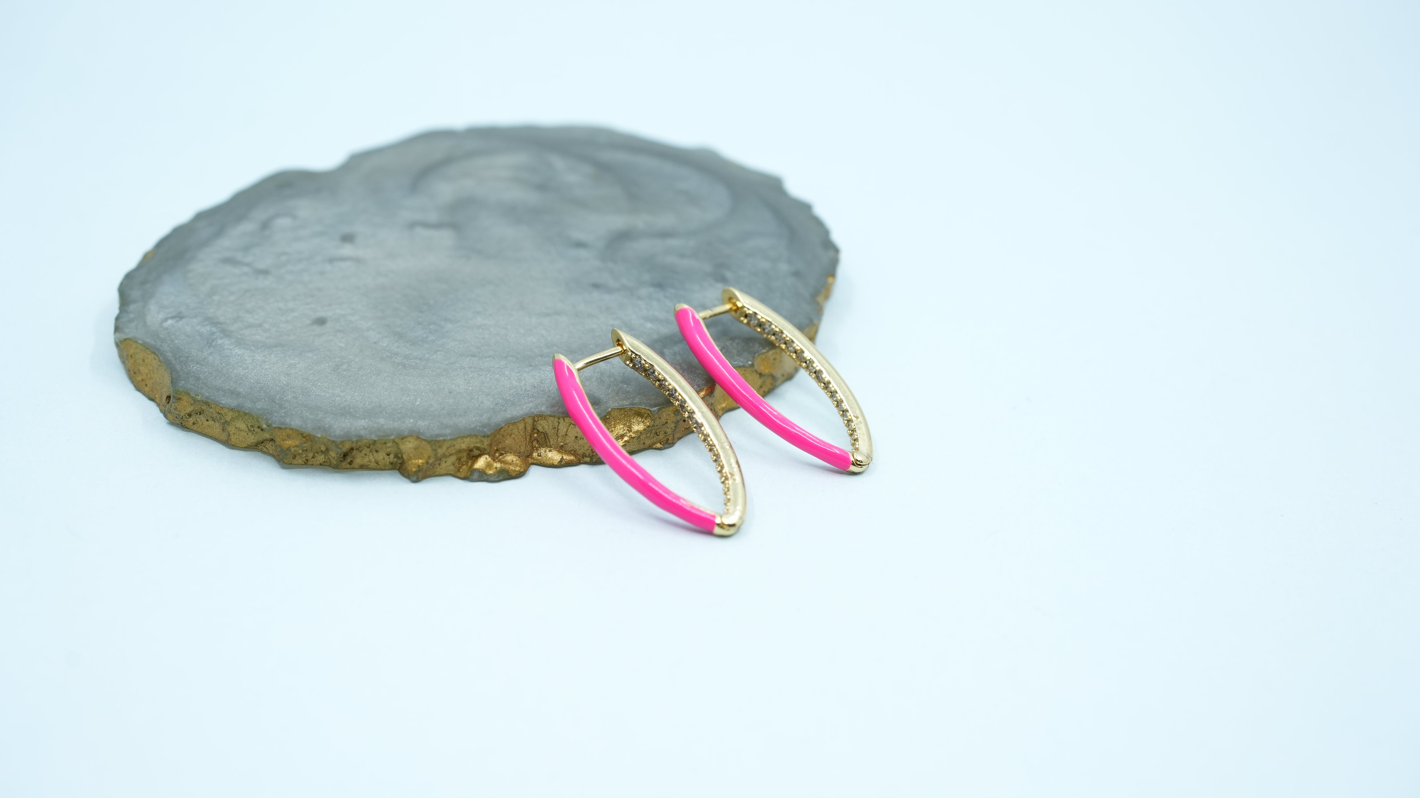 Pink tail hoops
