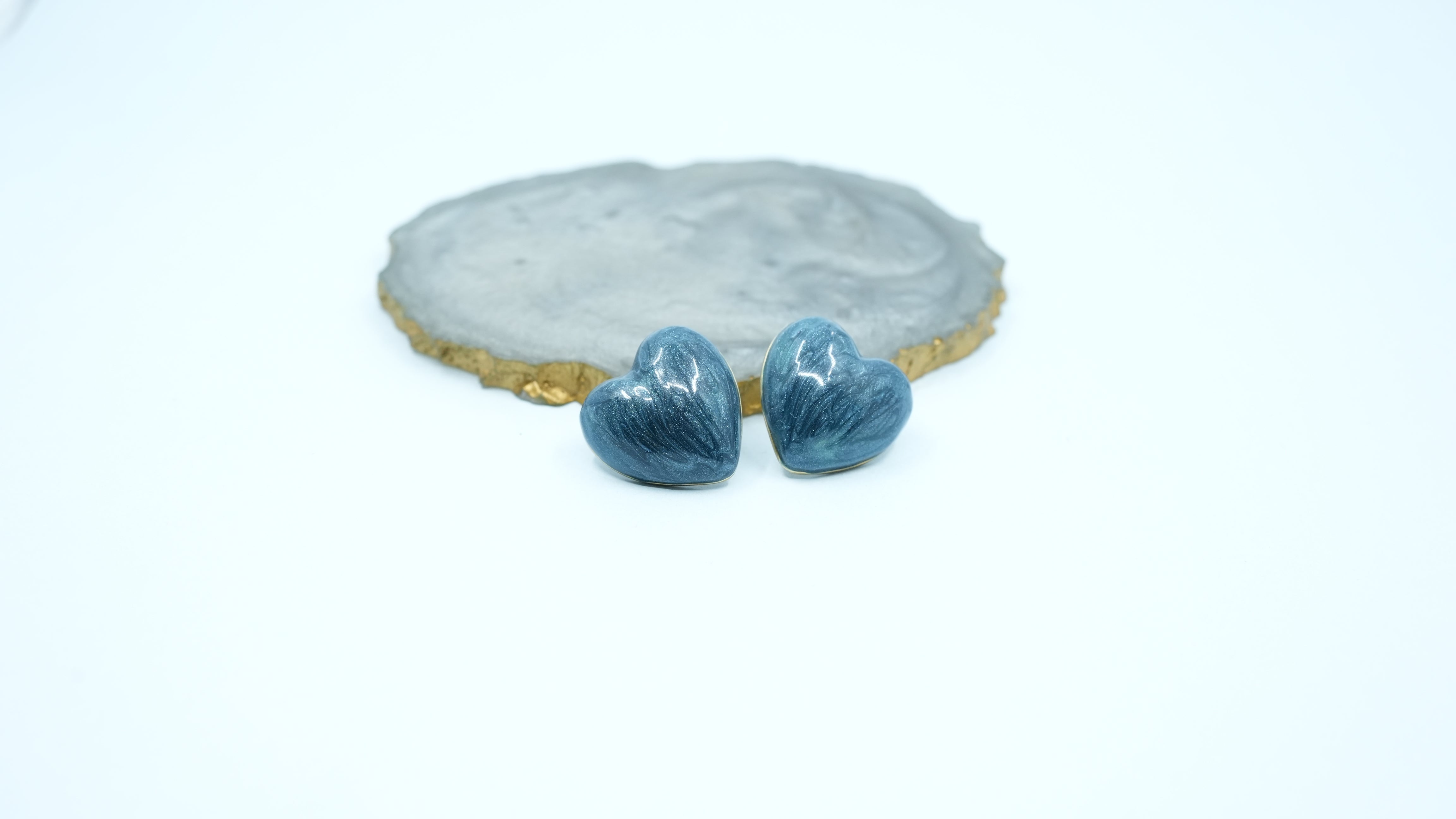 Cobalt Heart Stud earrings