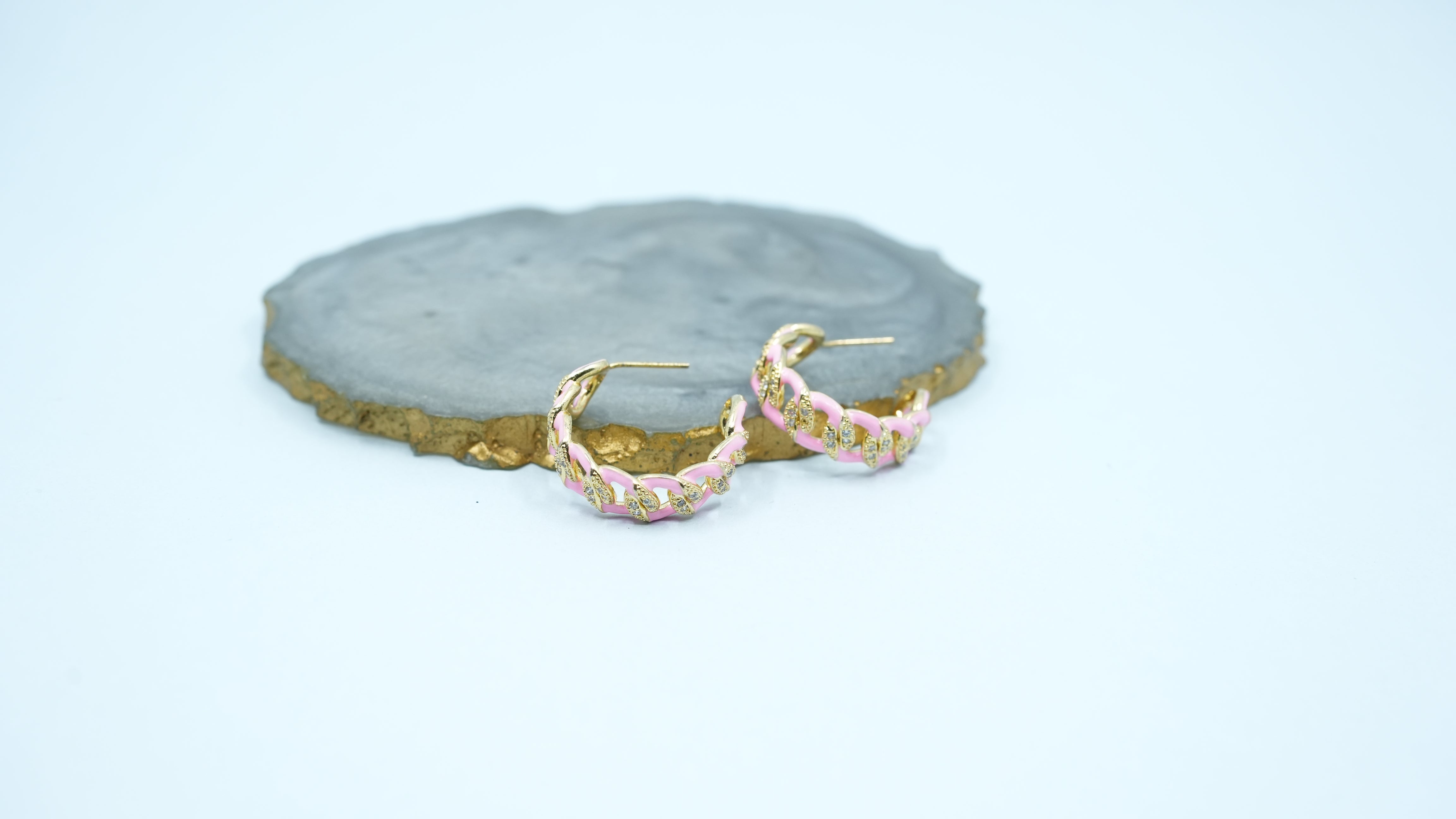 Pink Link Earring