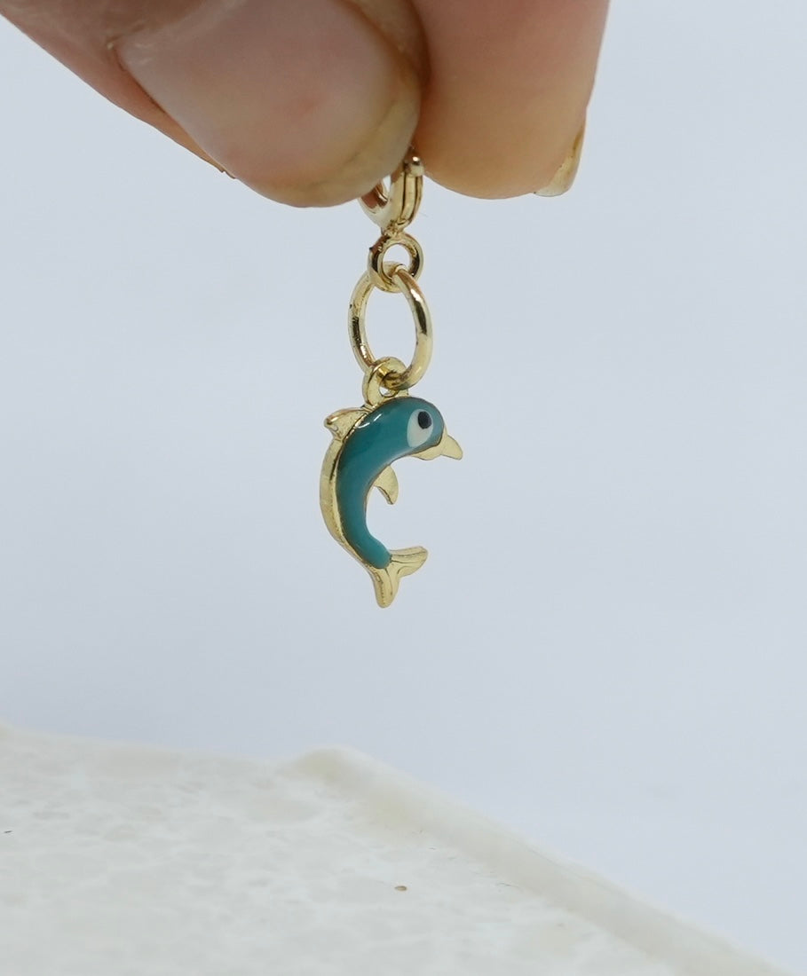 Ocean blue dolphin charm