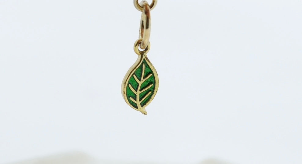 Emerald Leaf Charm