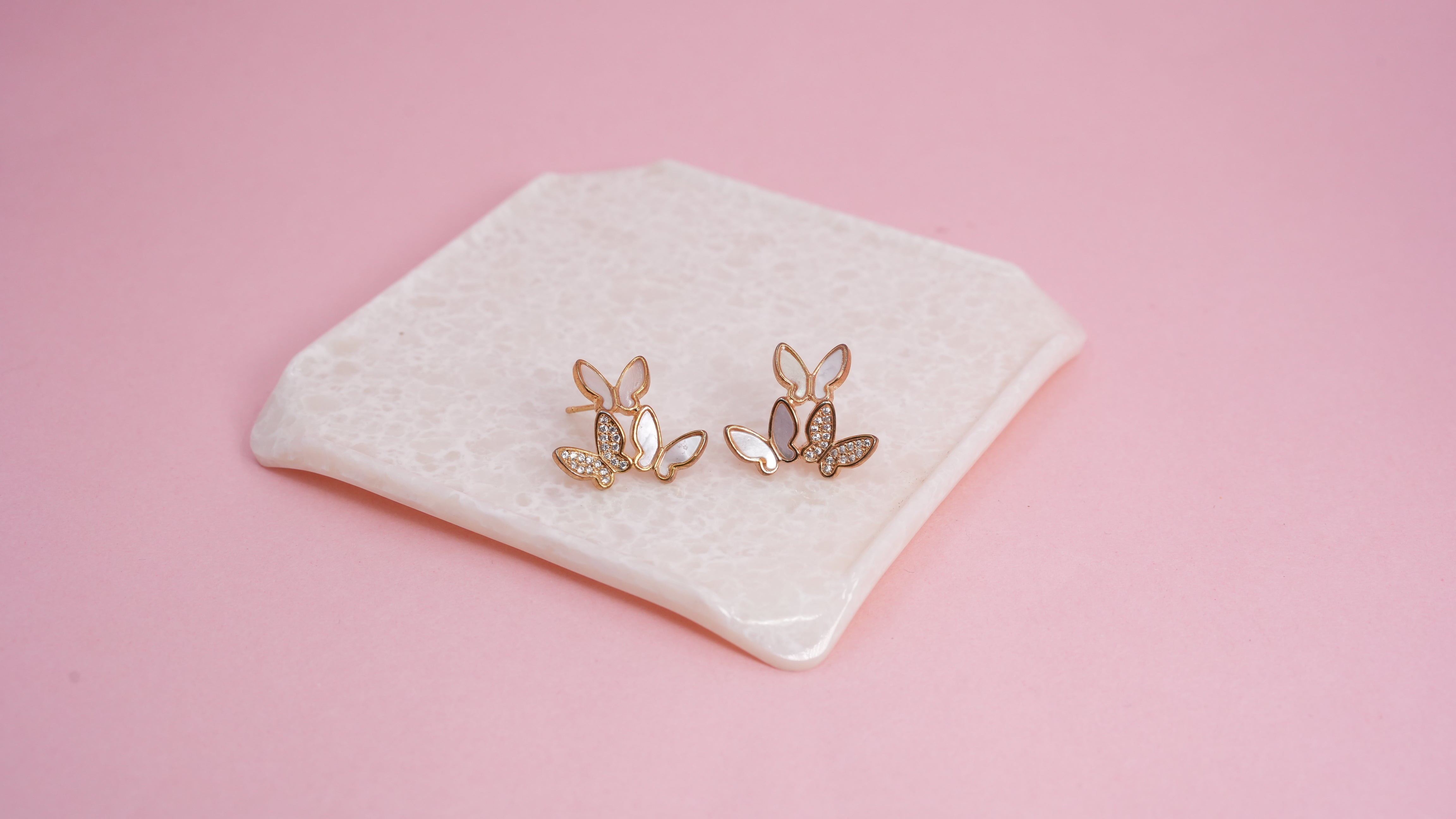 Trio butterfly rose gold