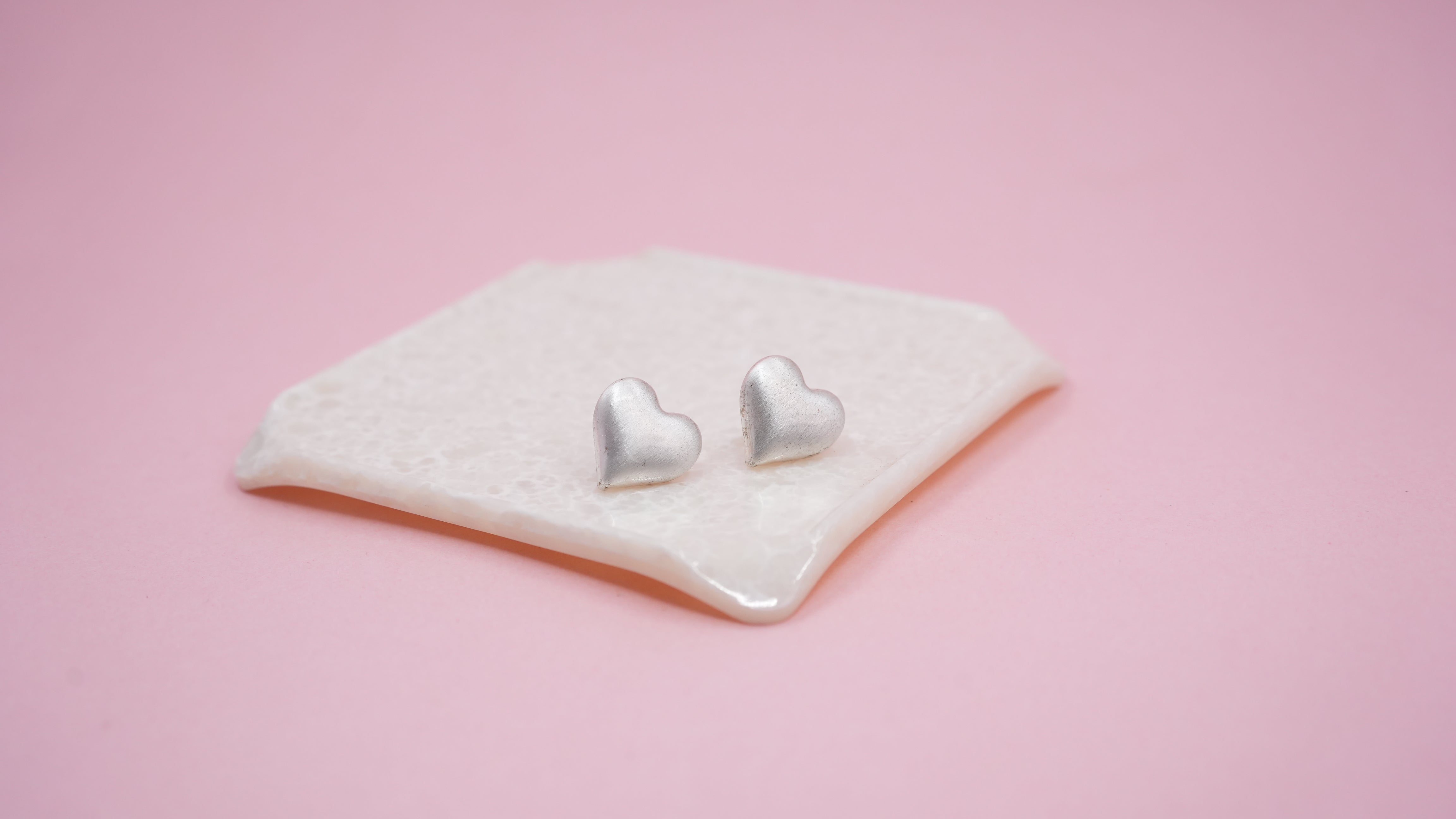 Matte silver heart